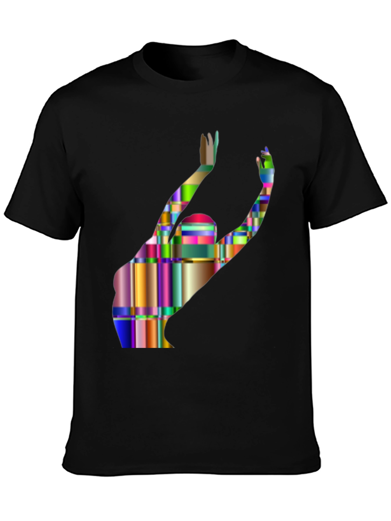 Black Abstract Geometric Silhouette T-Shirt view 3