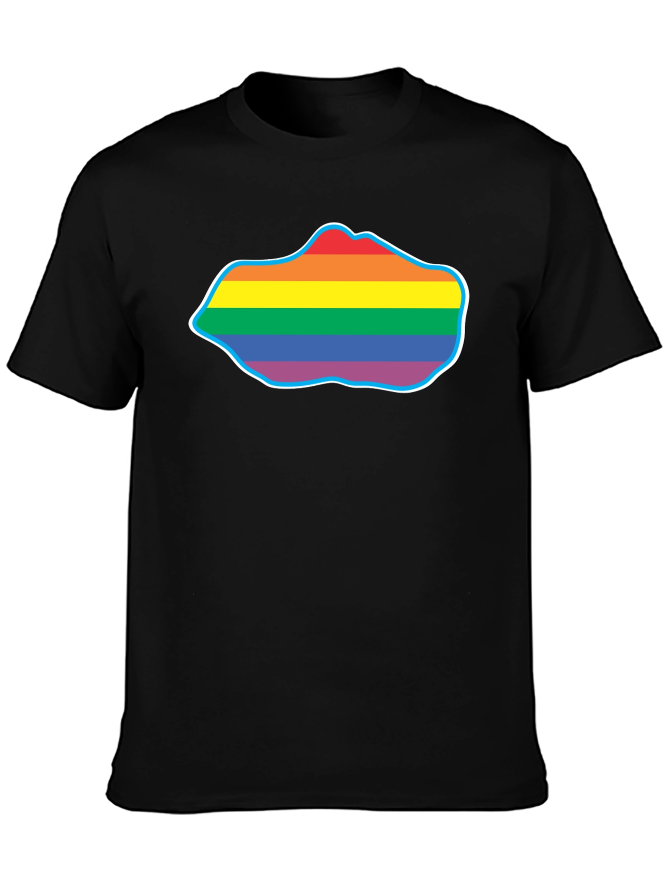 Black Pride Rainbow Cloud T-Shirt - Black Crew Neck view 3