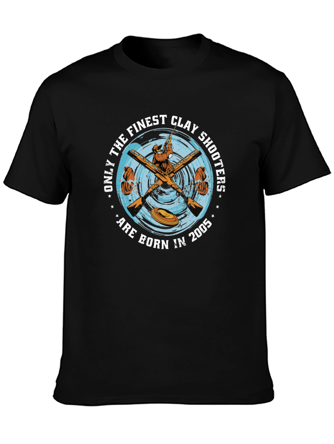 Black Finest Clay Shooters Born in 2005 T-Shirt view 3