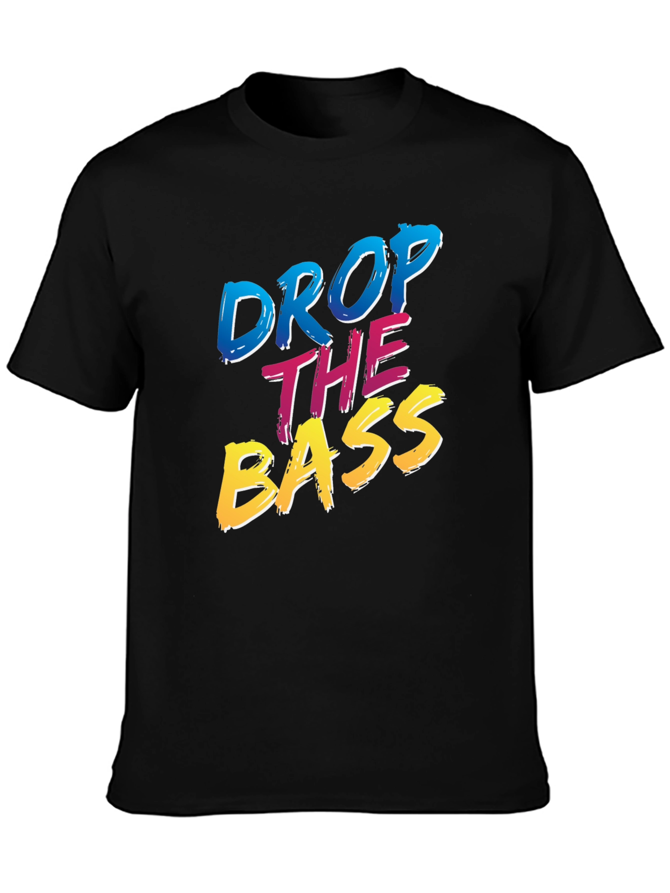 Black Drop The Bass T-Shirt - Black Cotton Blend view 3