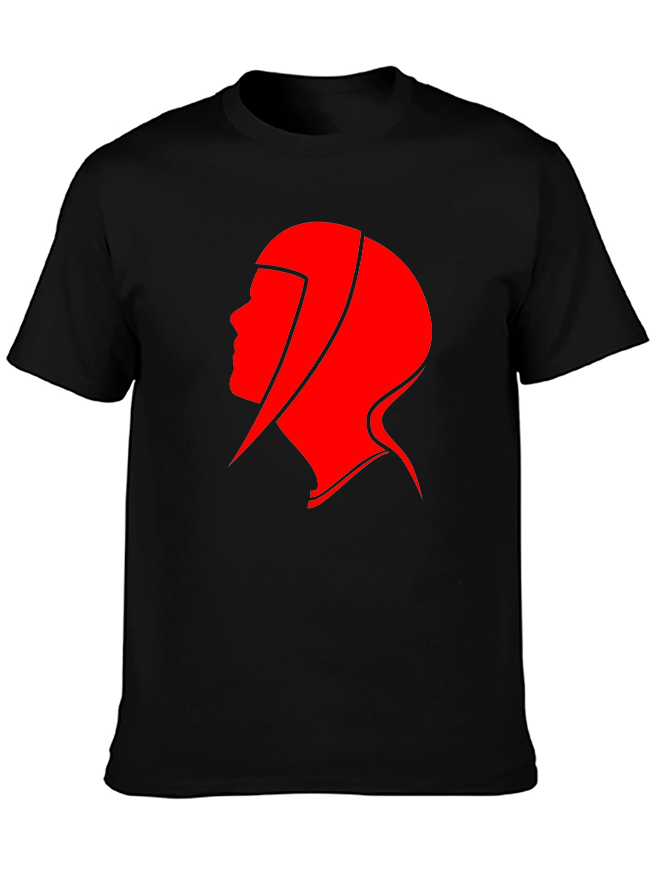 Black Red Haired Lady Graphic Tee - Black view 3