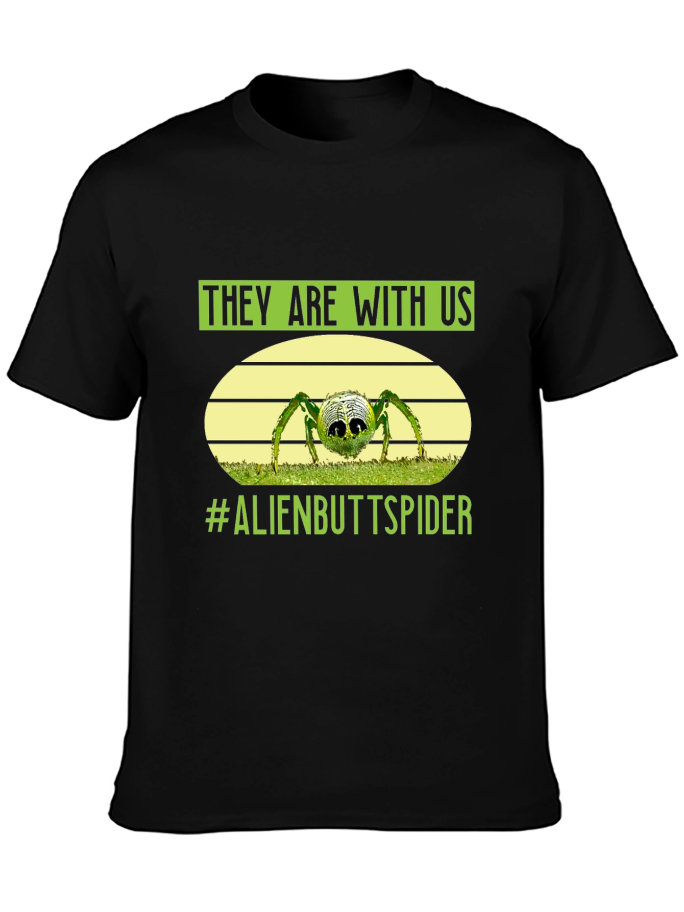 Black Alien Butt Spider Graphic Tee view 3