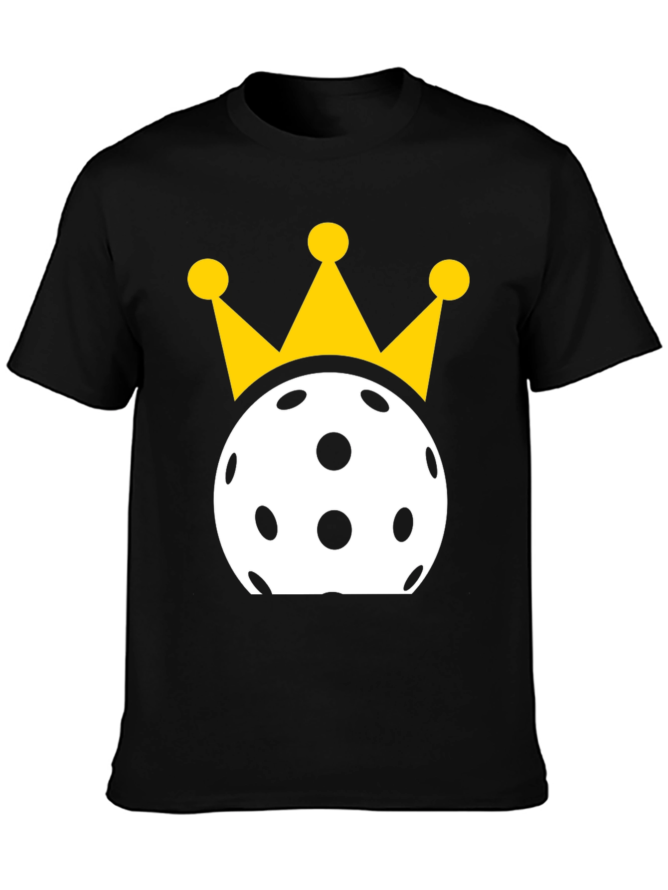 Black Pickleball King T-Shirt - Black Cotton Tee view 3