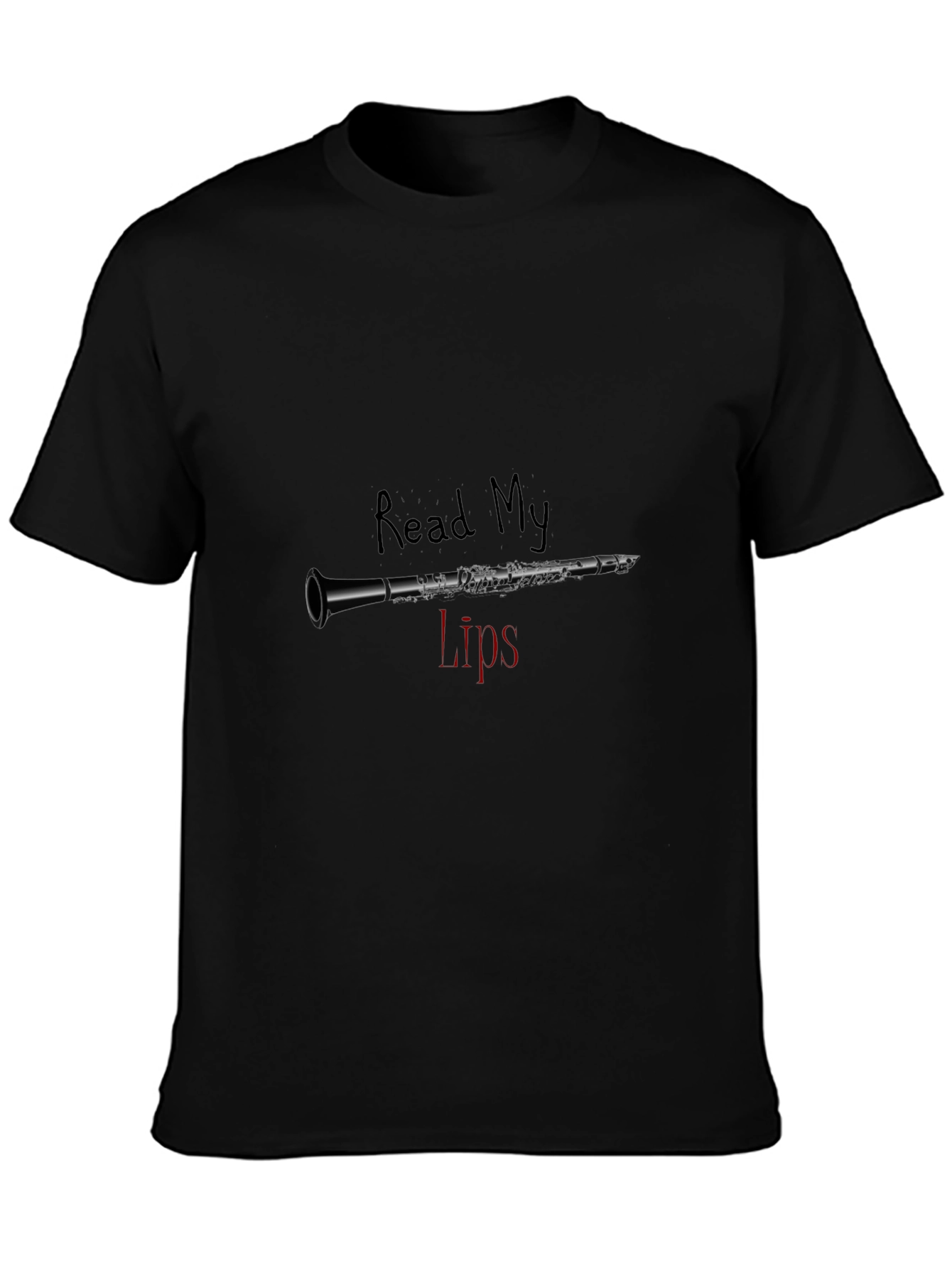 Black Read My Lips Clarinet T-Shirt view 3