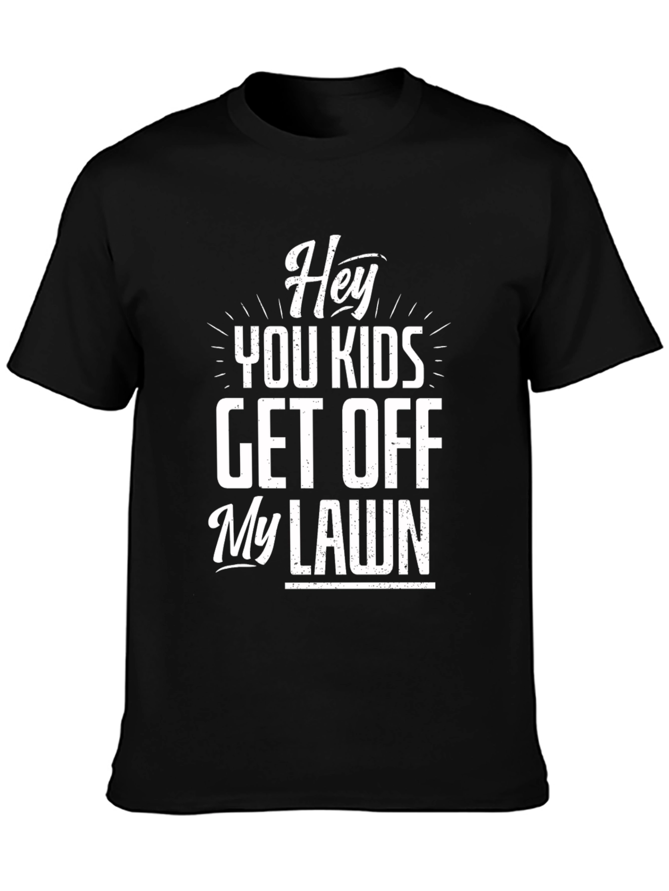 Black Hey You Kids Get Off My Lawn Graphic Tee view 3