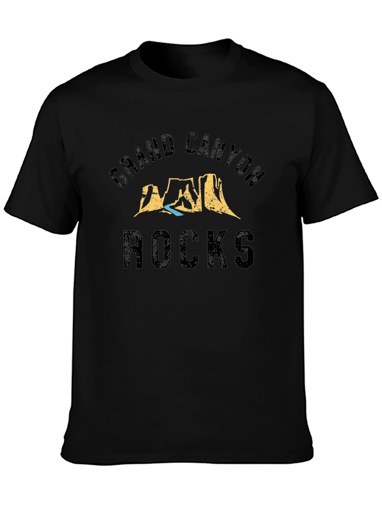 Black Grand Canyon Rocks Black Graphic T-Shirt view 3