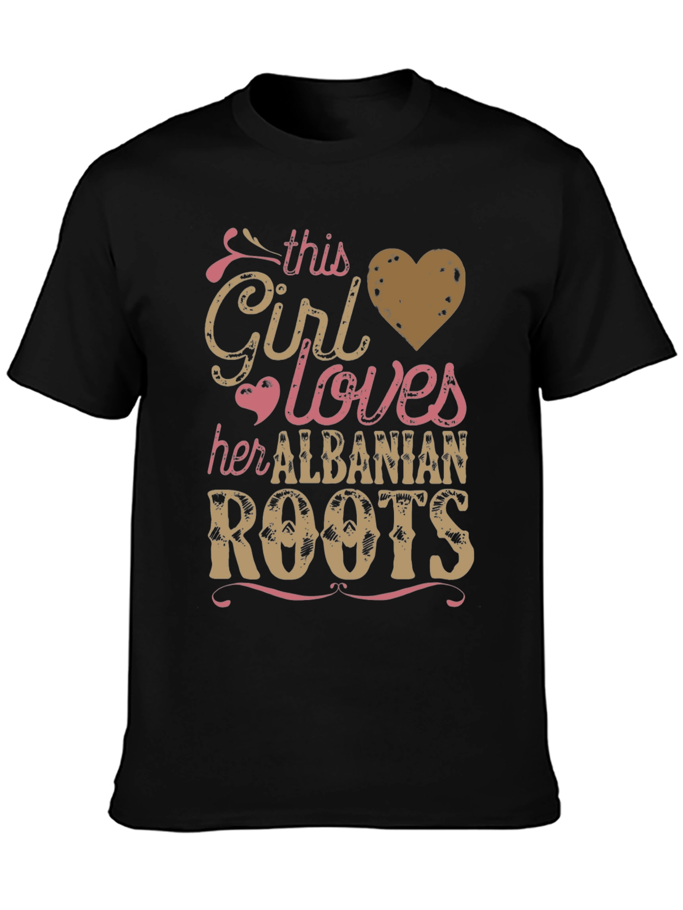 Black Albanian Roots Graphic Tee - This Girl Loves Heritage T-Shirt view 3