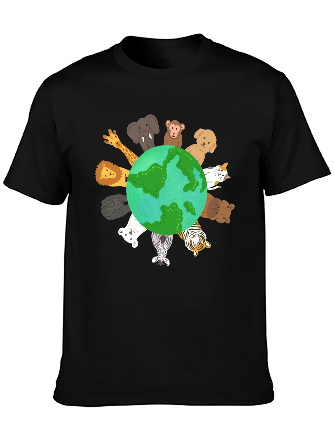 Black Earth Animals Graphic T-Shirt view 3