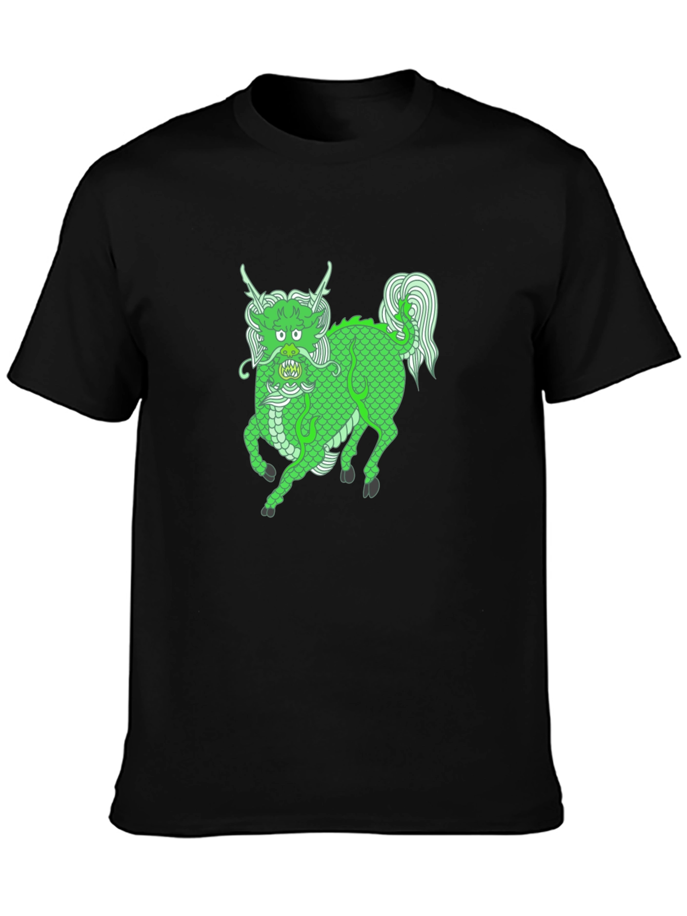 Black Green Dragon Graphic Tee - Stylish & Unique! view 3