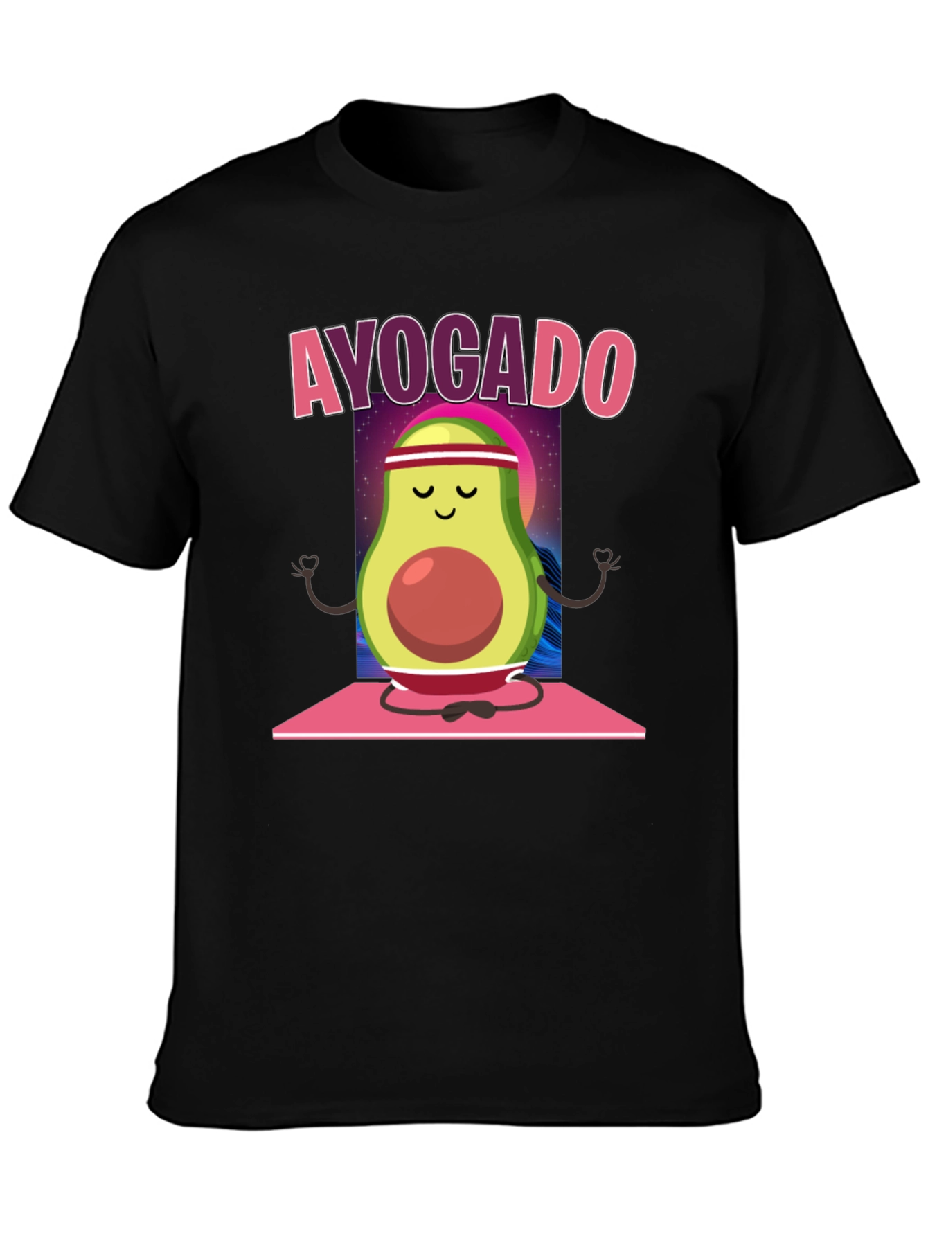 Black Ayogado Avocado Yoga T-Shirt view 3