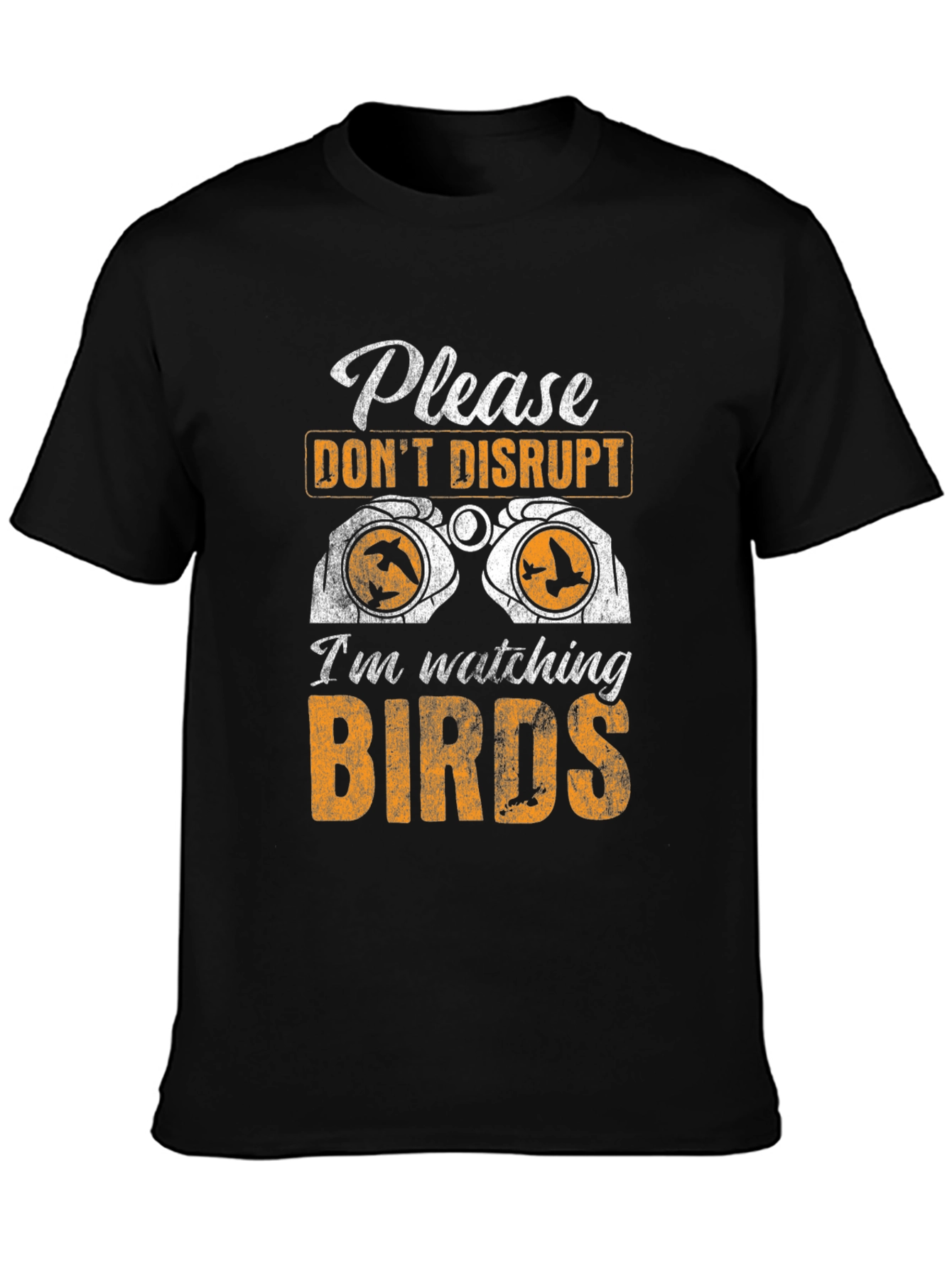 Black Bird Watching Graphic Tee - Do Not Disturb Birdwatcher T-Shirt view 3