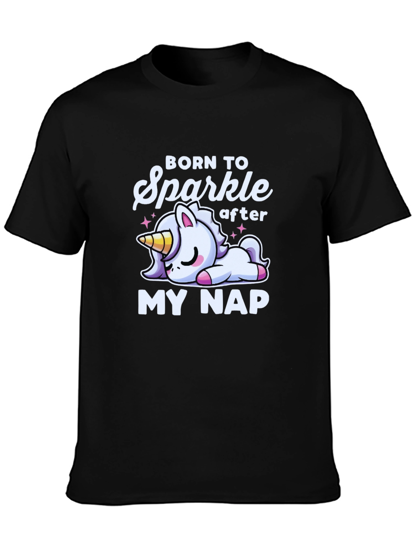 Black Born to Sparkle After My Nap T-Shirt view 3