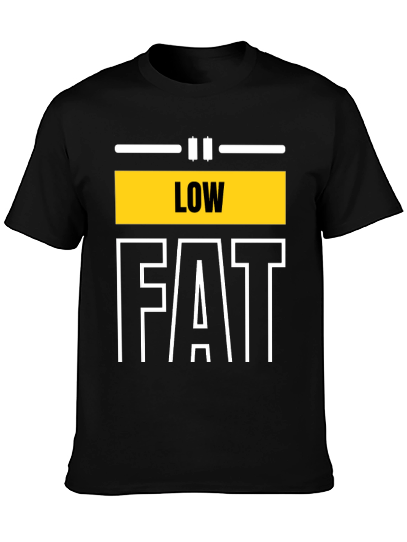 Black Low Fat Graphic Tee - Unisex Black T-Shirt view 3