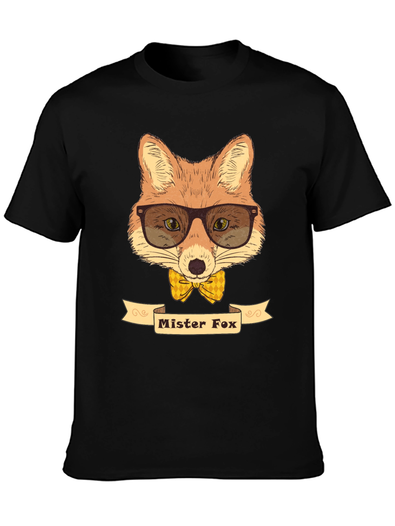 Black Mr. Fox Graphic Tee - Stylish Novelty Shirt view 3