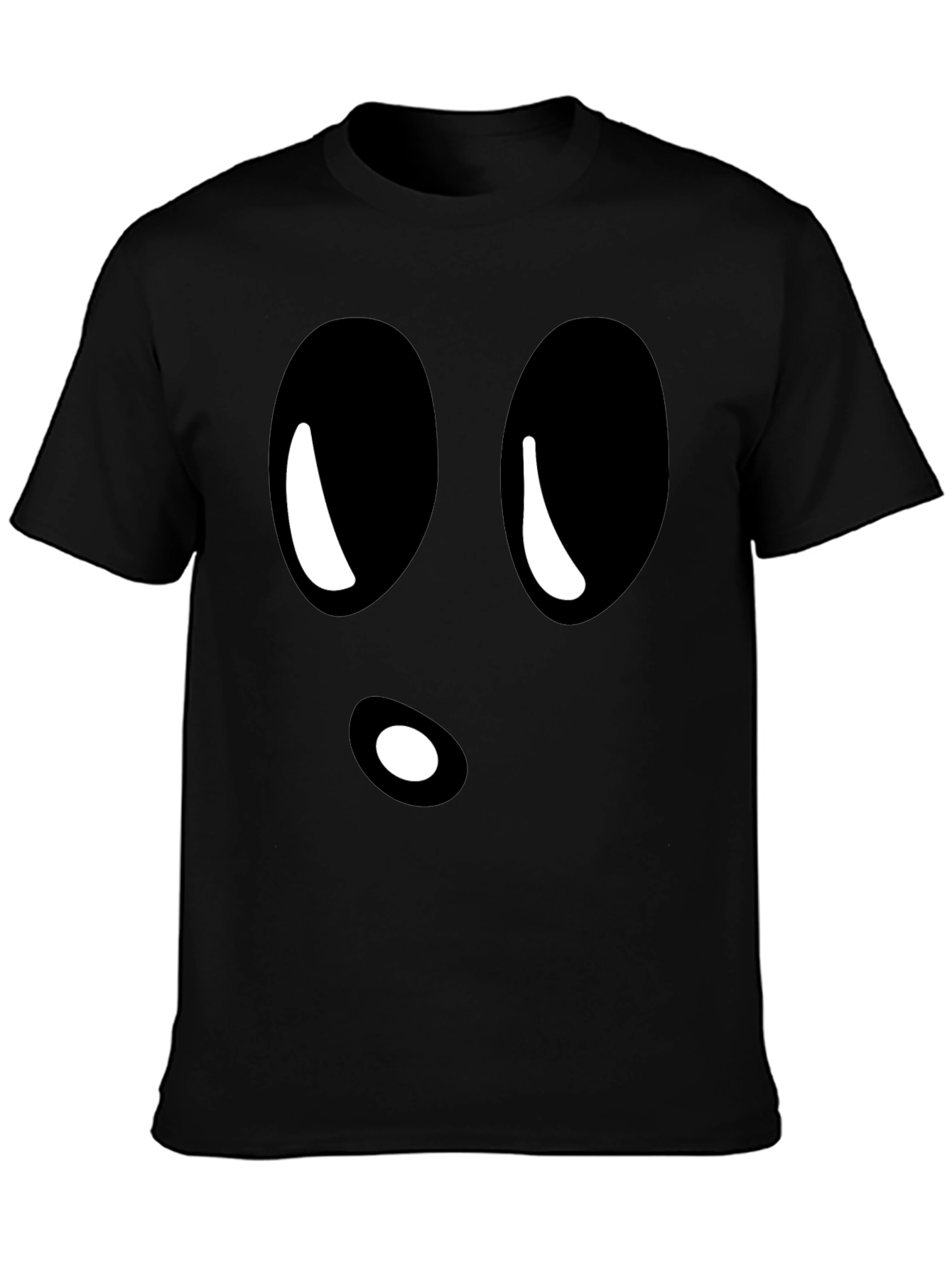 Black Funny Ghost Face Black T-Shirt view 3