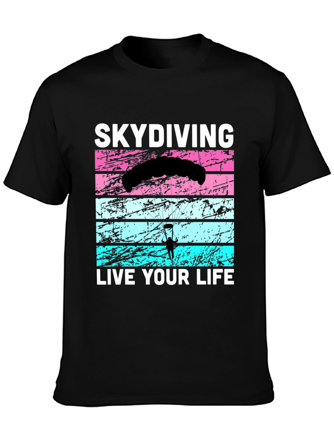 Black Skydiving Live Your Life Graphic Tee view 3