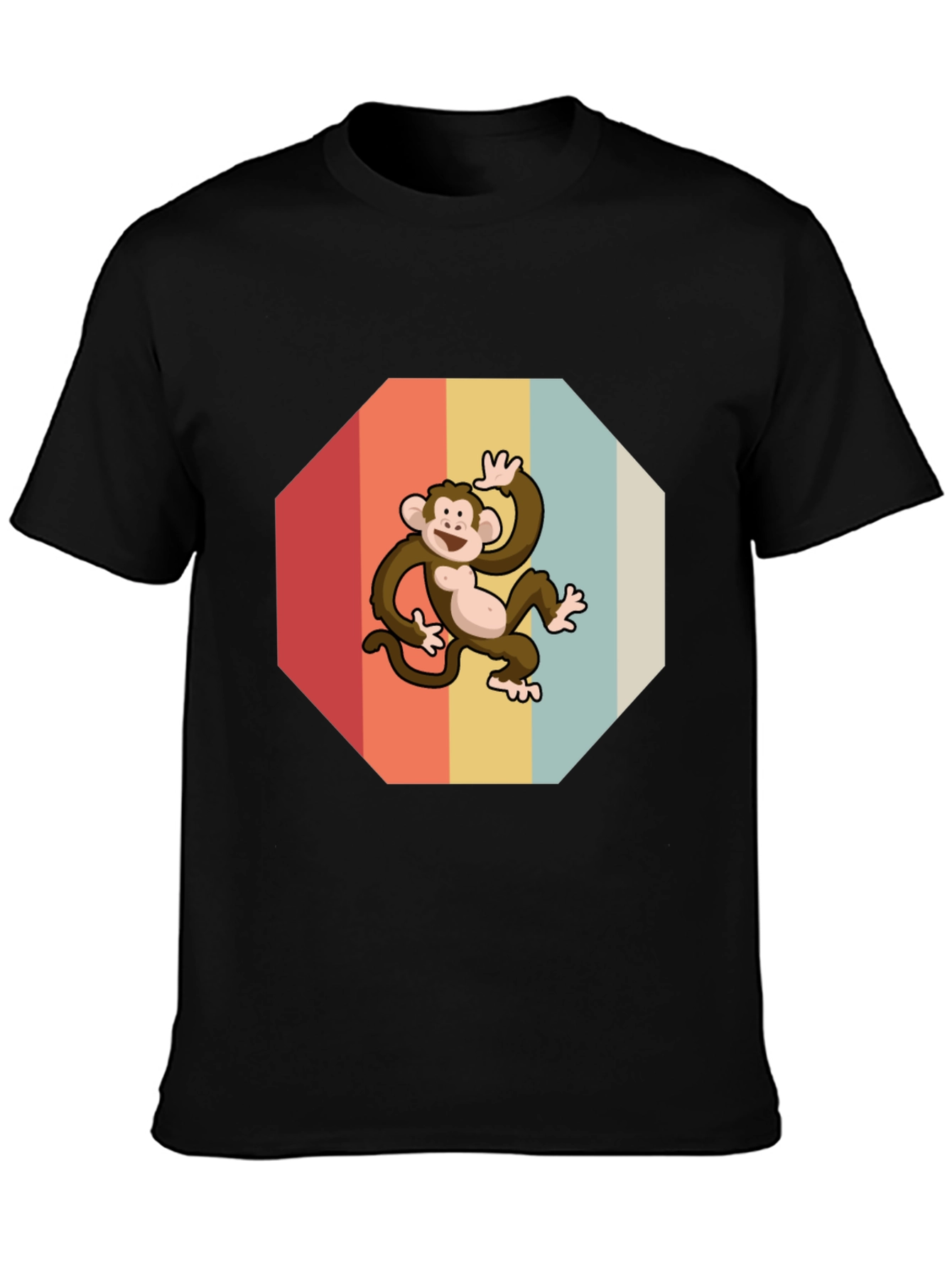 Black Retro Monkey Graphic Tee - Fun & Stylish view 3