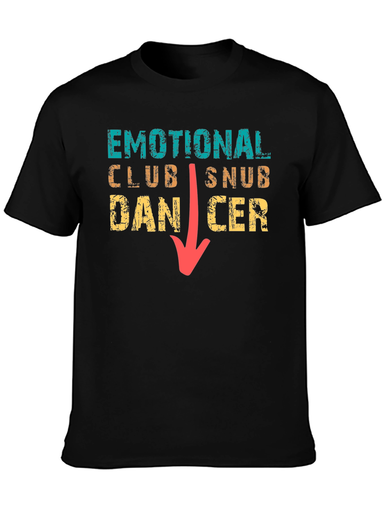 Black Emotional Club Snub Dancer T-Shirt Funny Tee view 3
