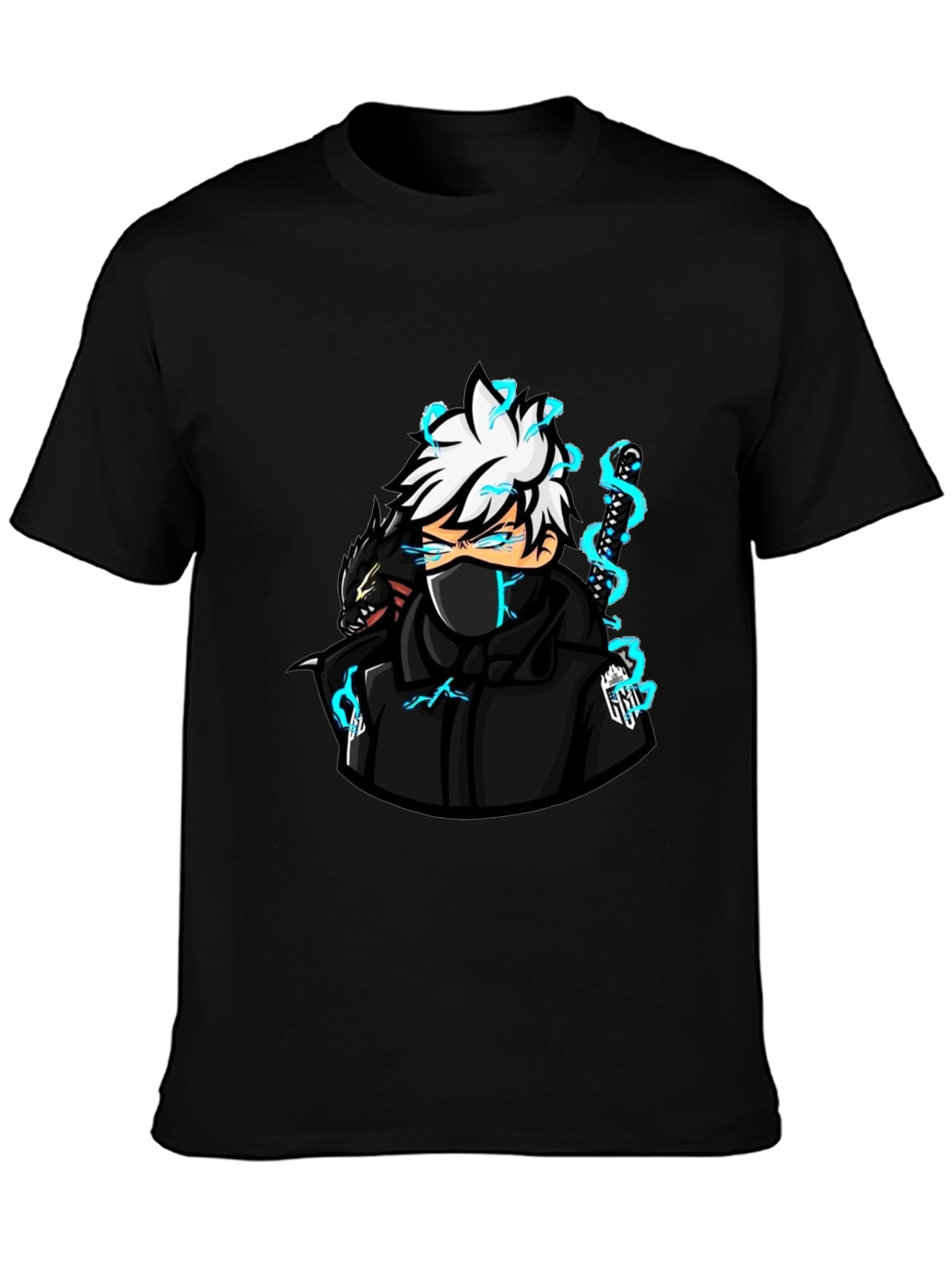 Black Anime Character Graphic Black T-Shirt view 3