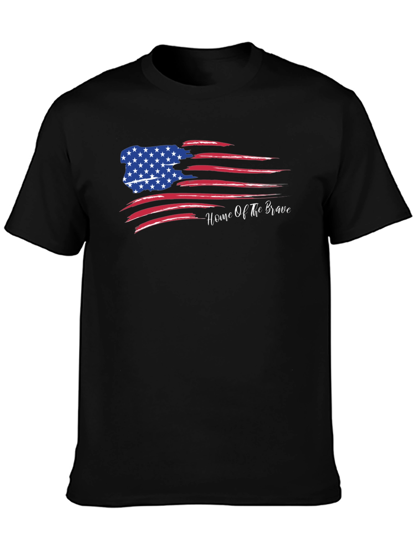 Black Home of the Brave Graphic Tee - Patriotic T-Shirt view 3