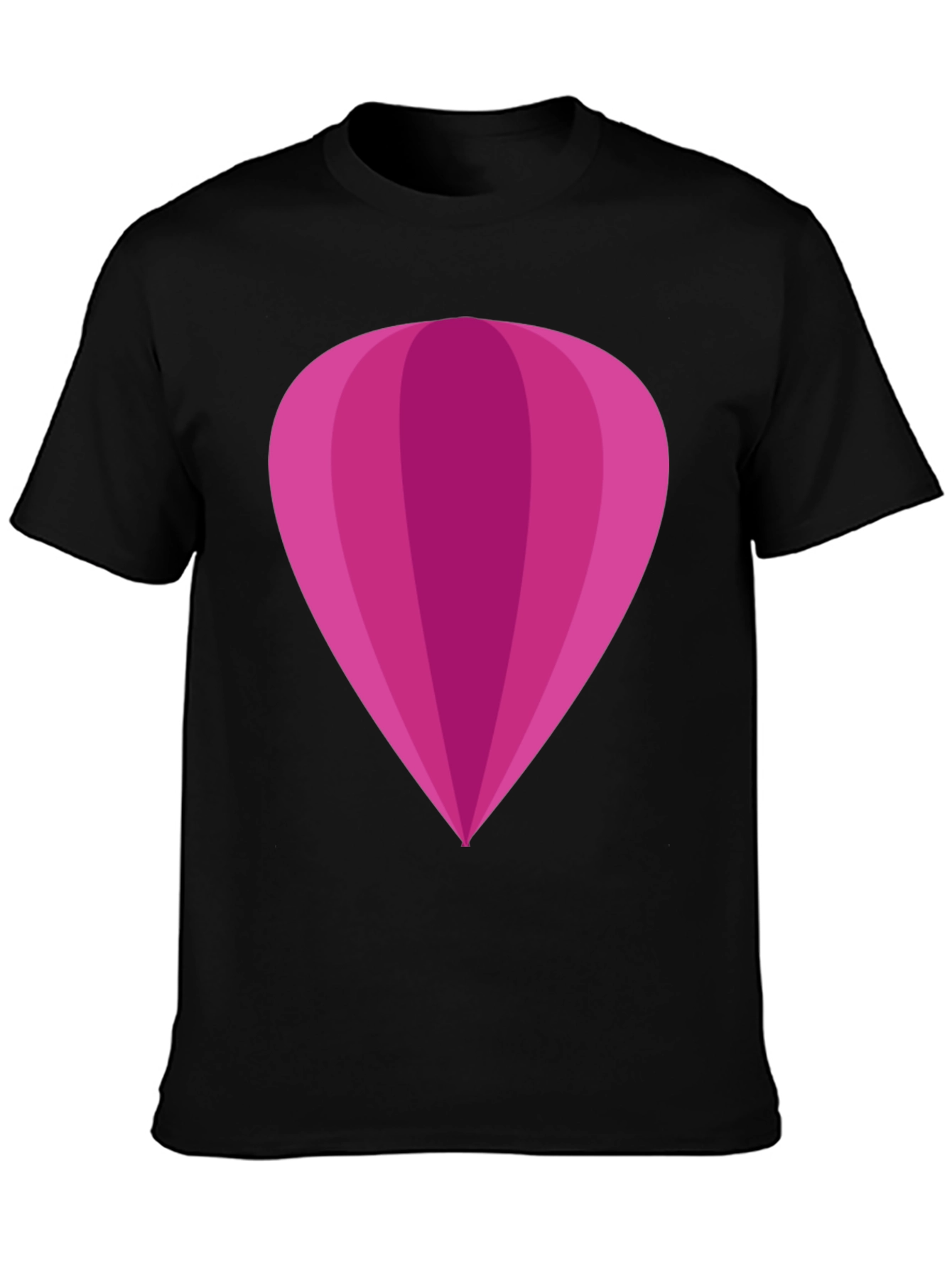 Black Magenta Hot Air Balloon Graphic Tee - Stylish Unisex T-Shirt view 3
