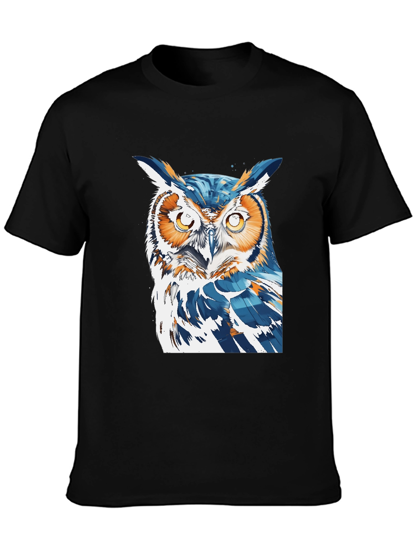 Black Cool Owl Graphic Tee - Black T-Shirt view 3