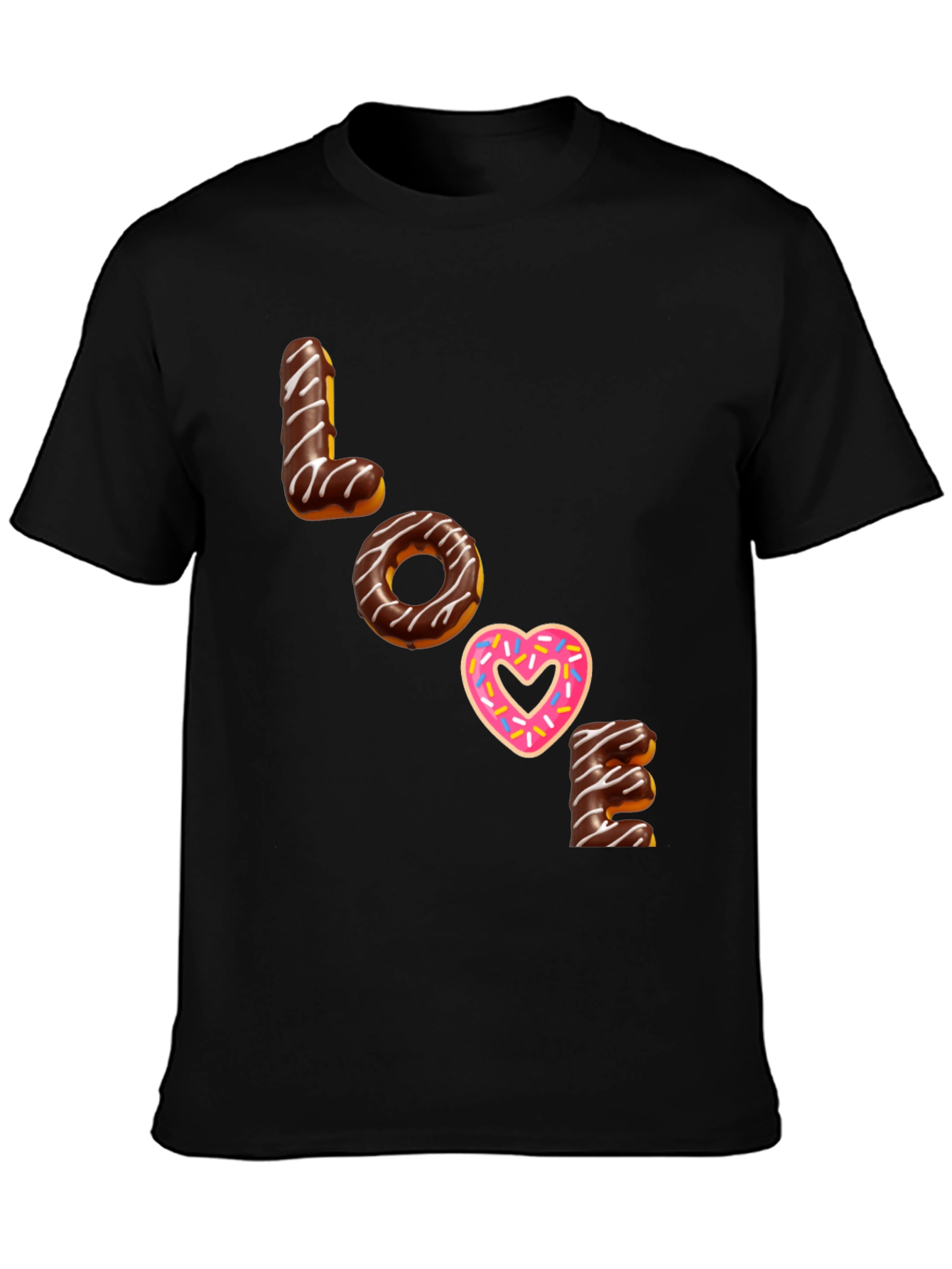 Black Love Donut T-Shirt - Sweet Treat Fashion Tee view 3