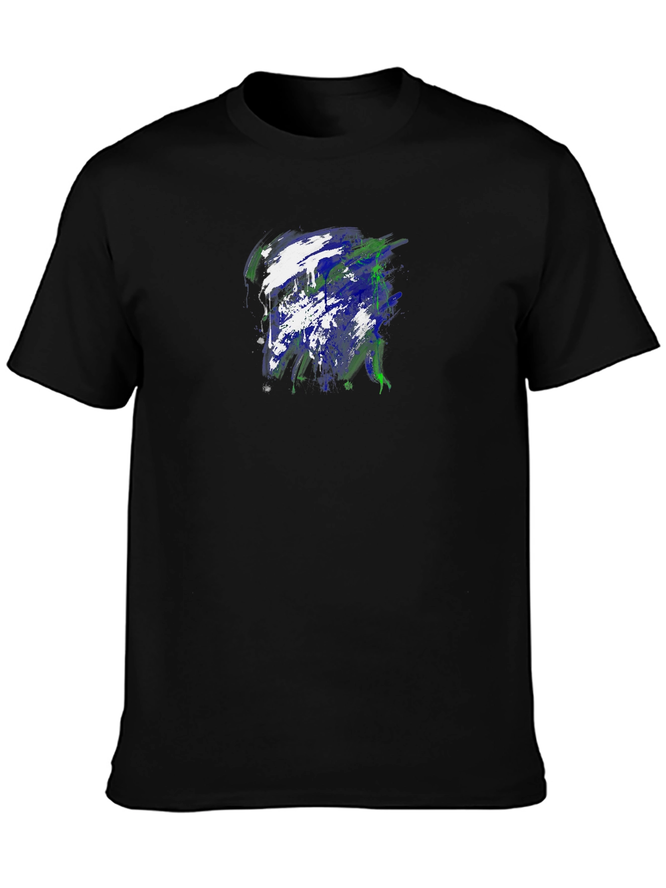 Black Abstract Art Graphic Black T-Shirt view 3