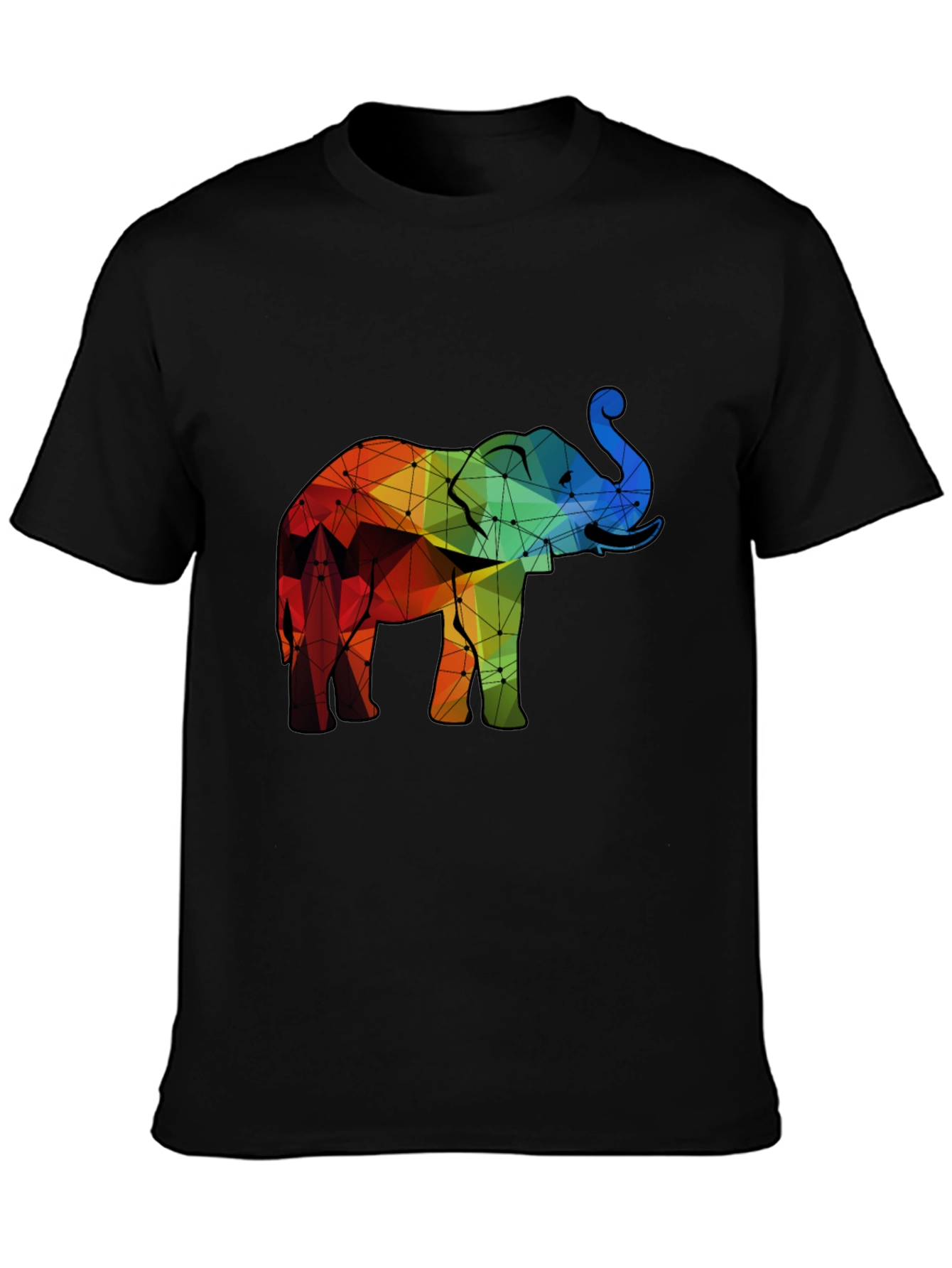 Black Geometric Elephant Graphic Tee view 3