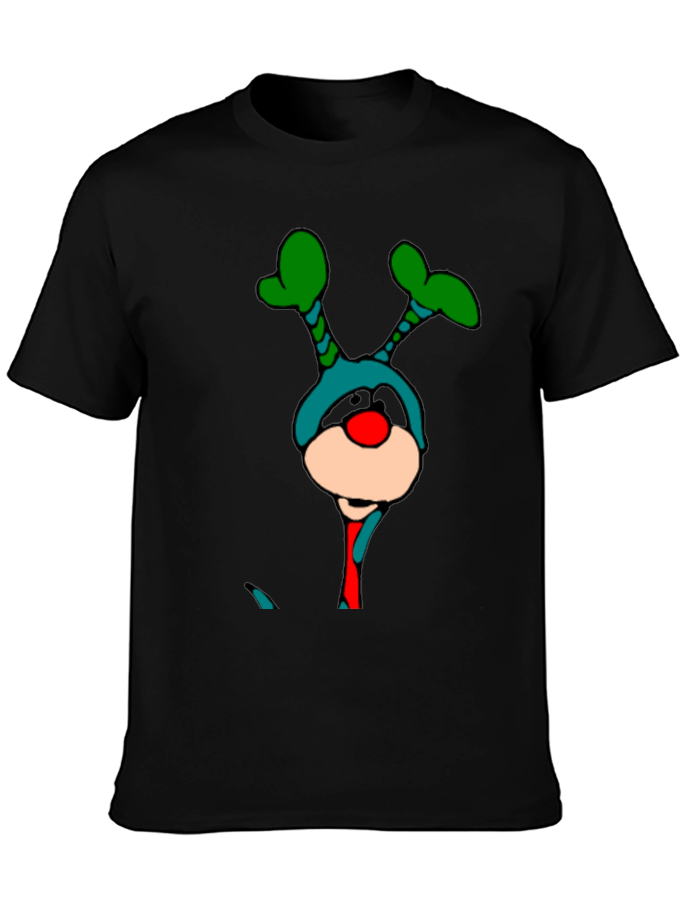Black Novelty Holiday Cartoon Character Black T-Shirt view 3