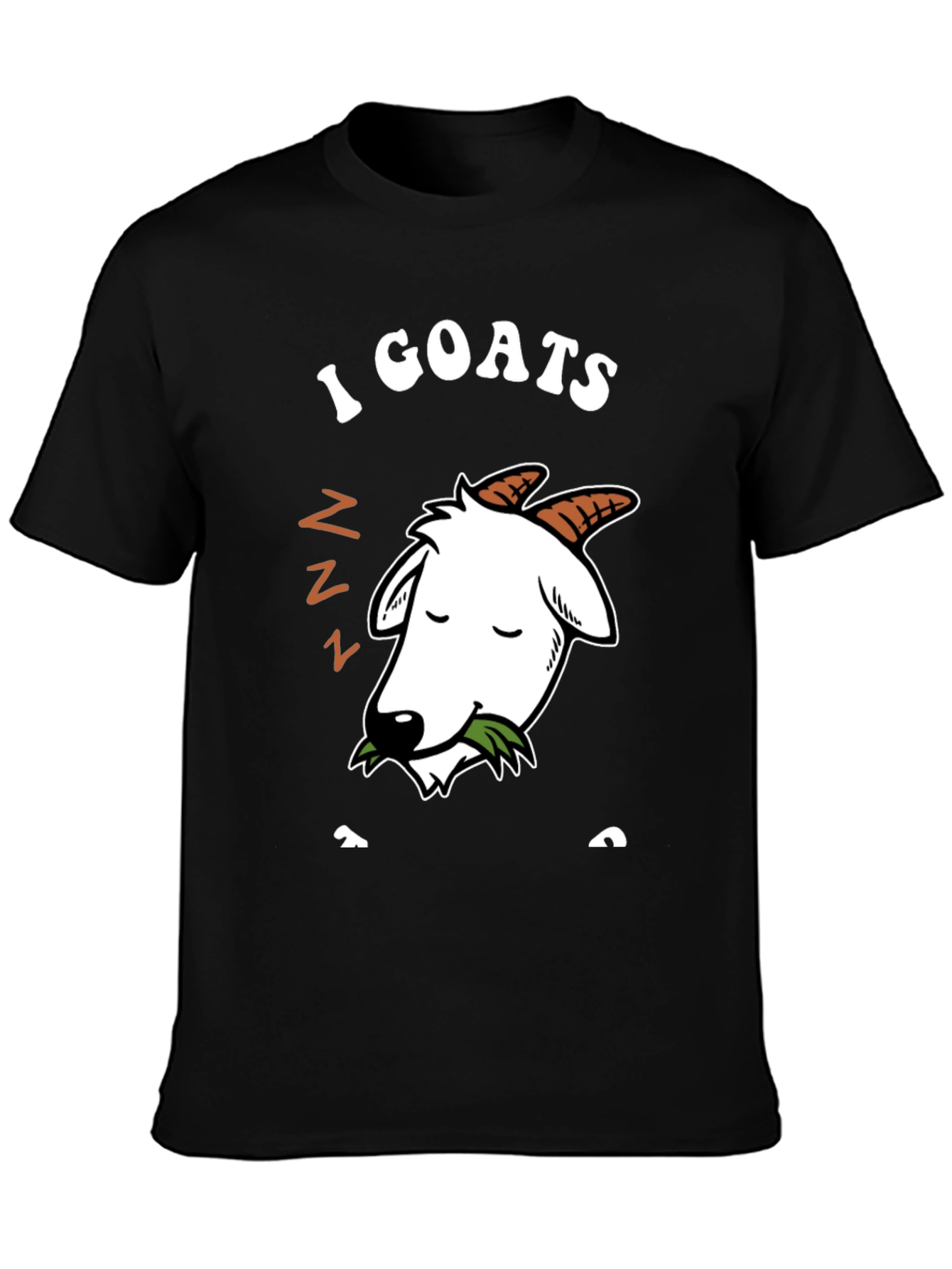 Black I Goats To Sleep Funny Graphic T-Shirt view 3