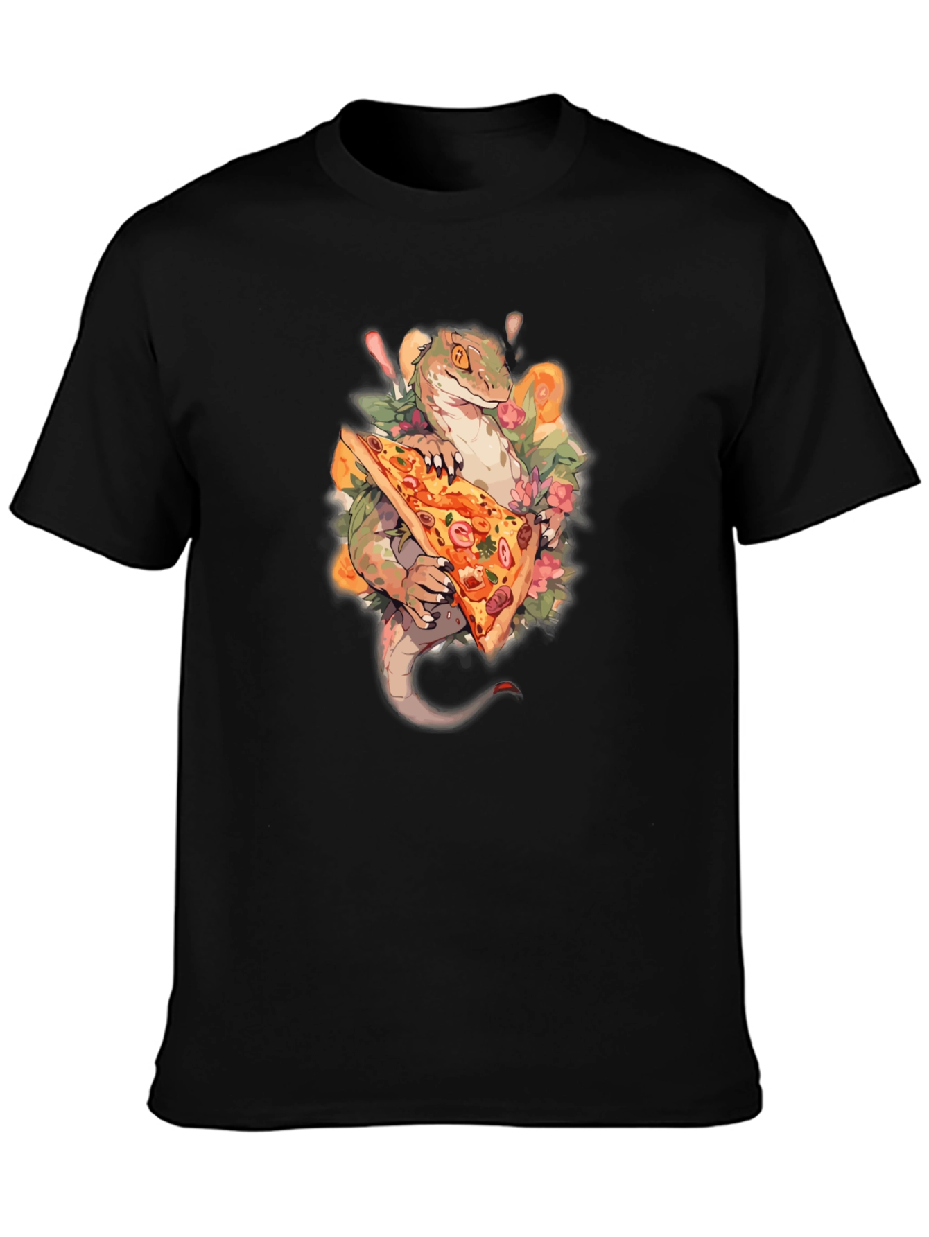 Black Dino Pizza Graphic Tee - Cool Creature Comfort view 3