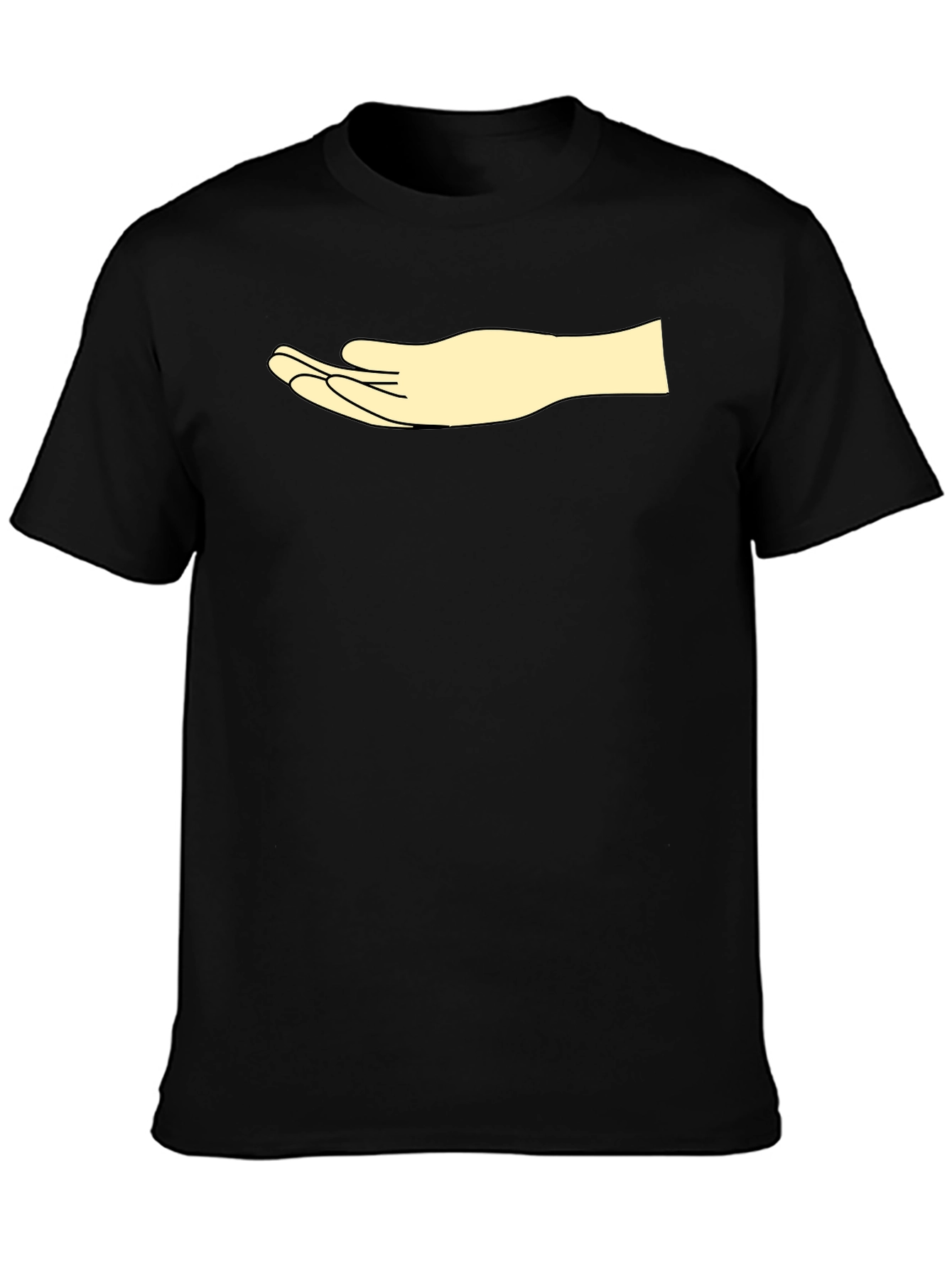 Black Black Graphic Tee - Open Hand Design - Men's Casual Shirt view 3