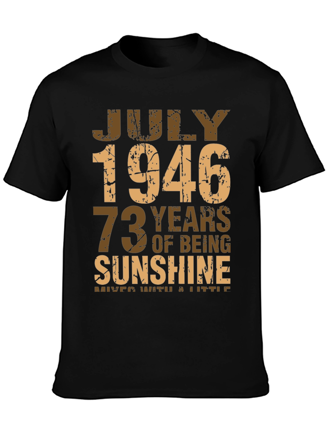 Black July 1946 Vintage Birthday T-Shirt view 3