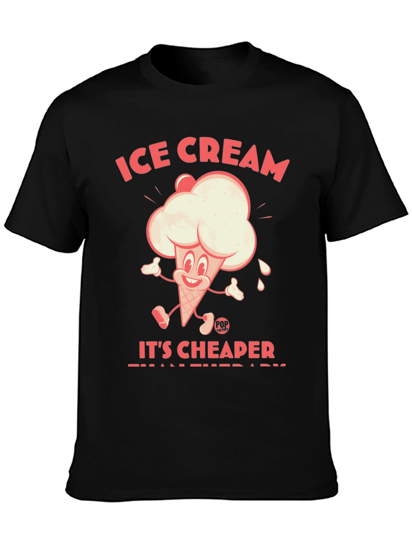 Black Ice Cream Cheaper Than Therapy Graphic Tee view 3