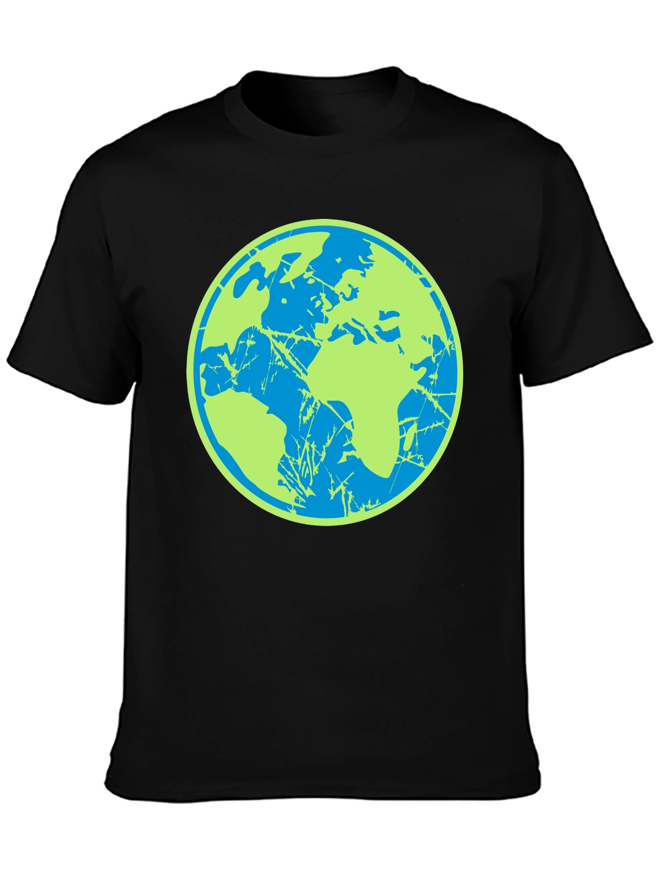 Black Earth Graphic Tee - Black Cotton Casual T-Shirt view 3