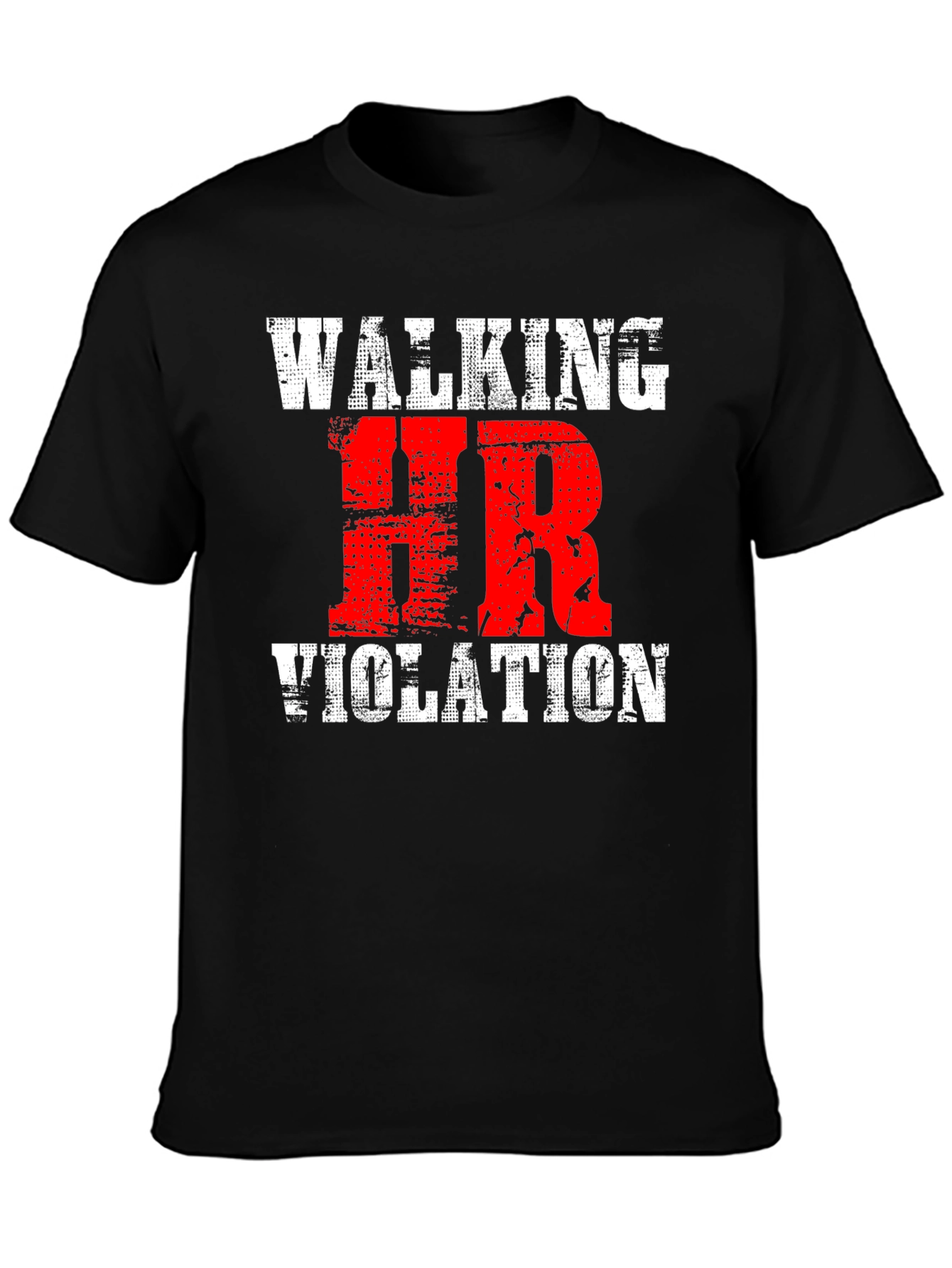 Black Walking HR Violation Novelty Graphic T-Shirt view 3