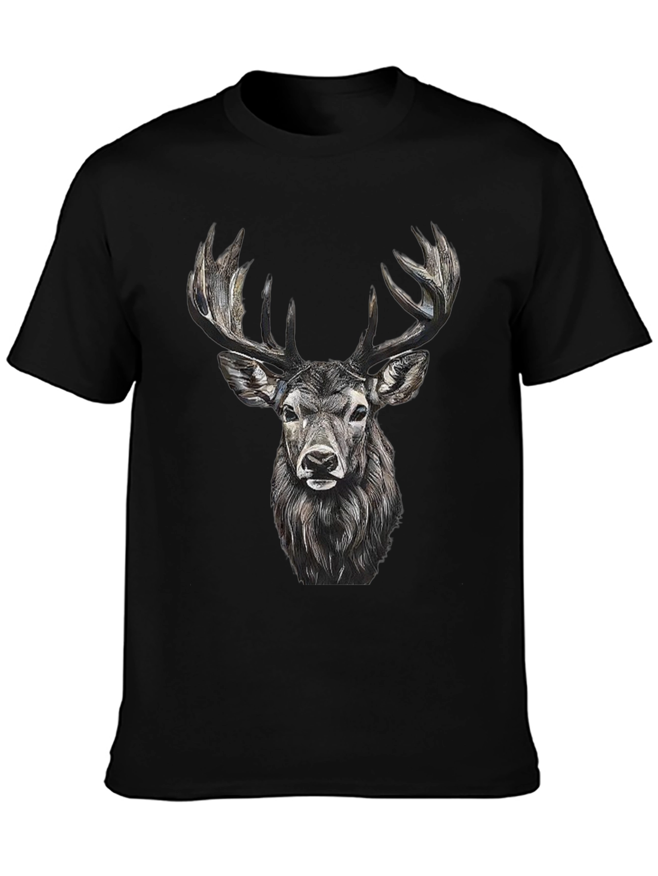 Black Deer Graphic Tee - Black Cotton Blend view 3