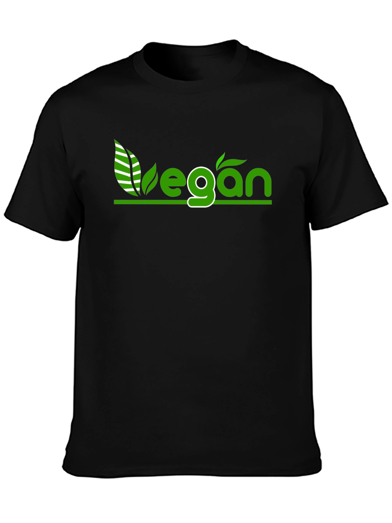 Black Vegan Graphic Tee - Black Cotton T-Shirt view 3