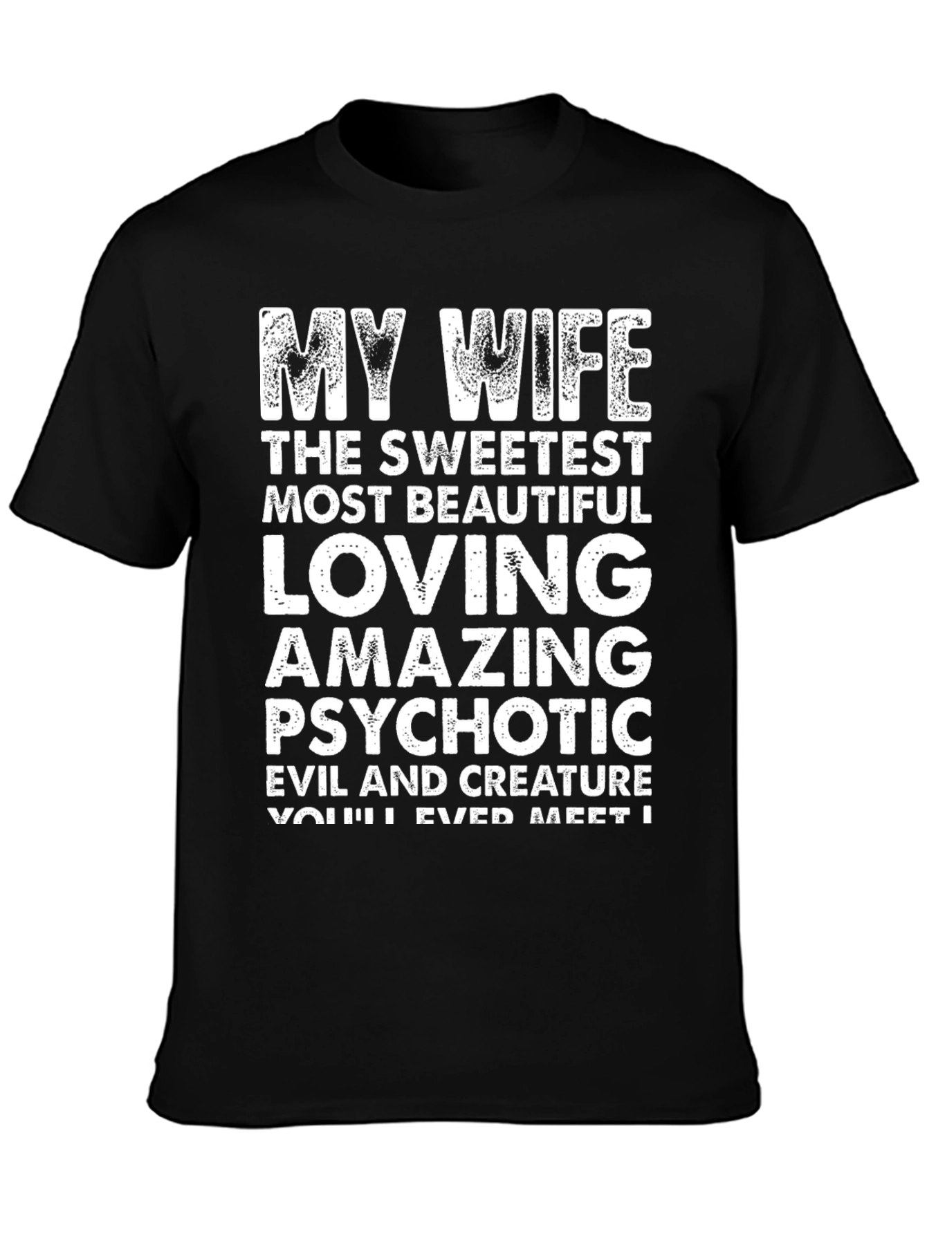 Black My Wife Funny Graphic T-Shirt view 3