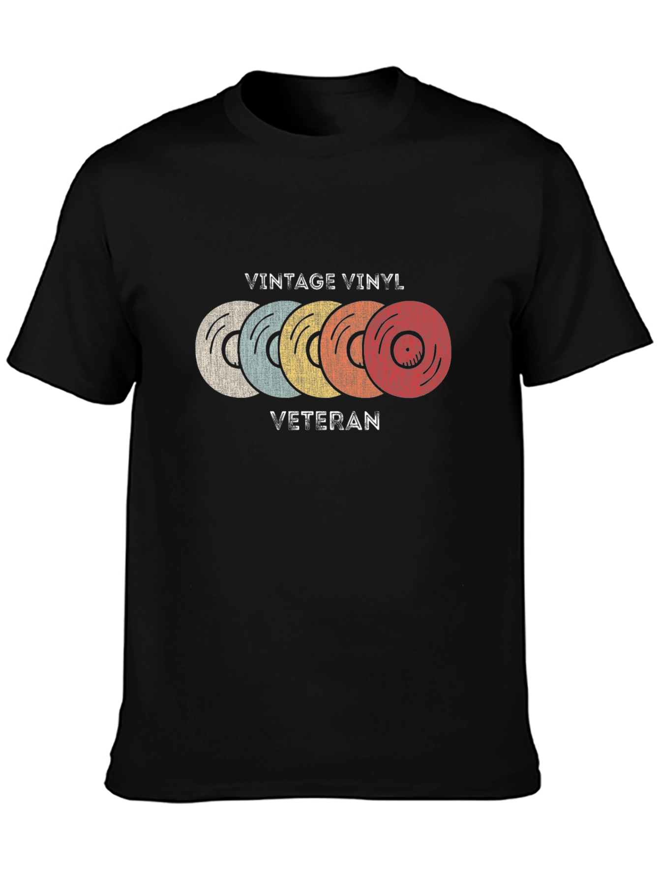 Black Vintage Vinyl Veteran Graphic T-Shirt view 3