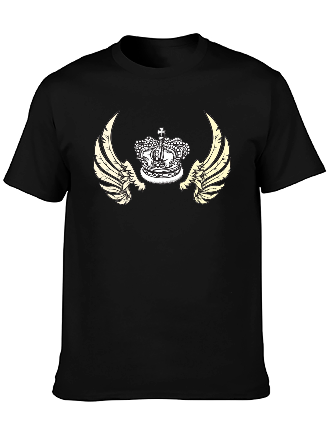 Black Winged Crown Graphic Tee - Black view 3