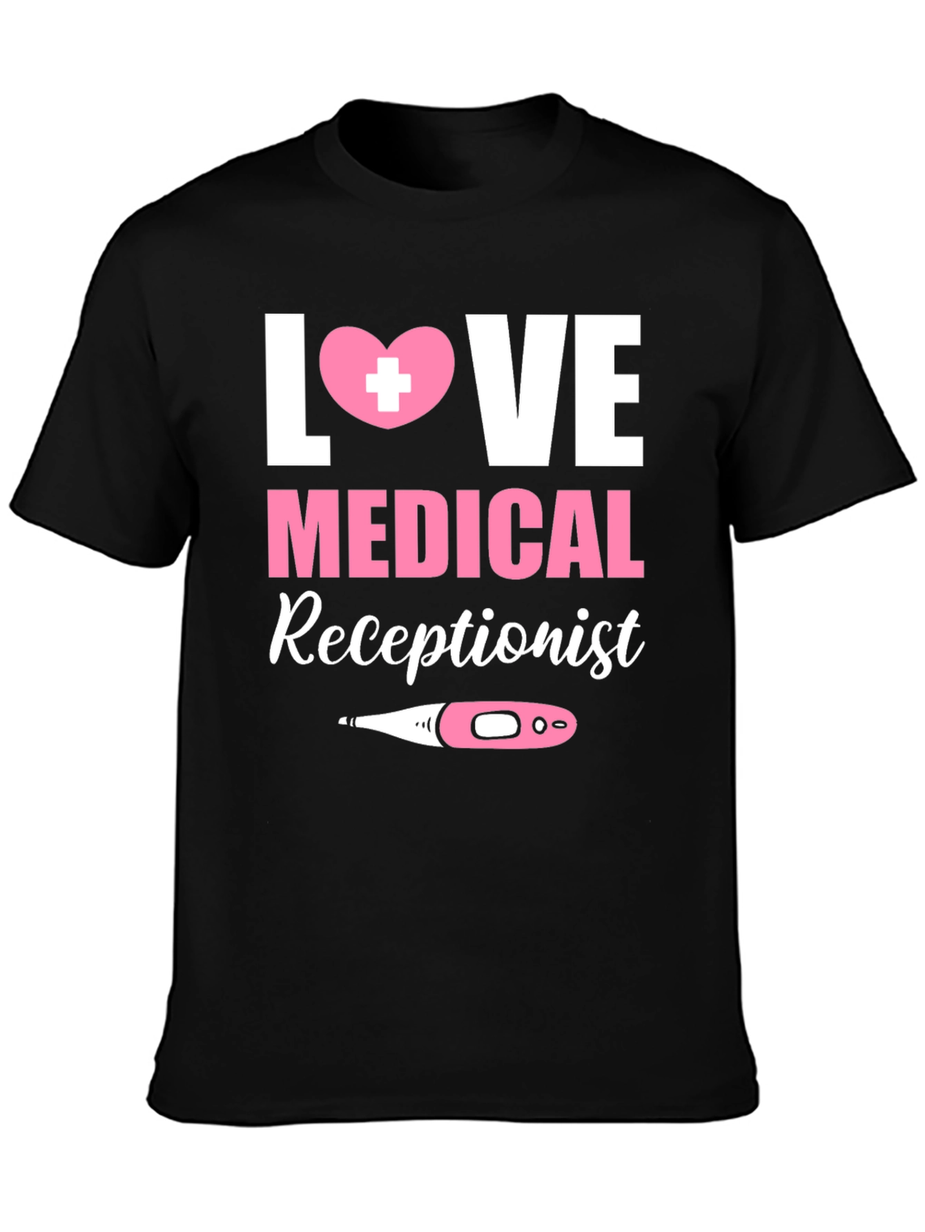 Black Love Medical Receptionist Graphic T-Shirt view 3