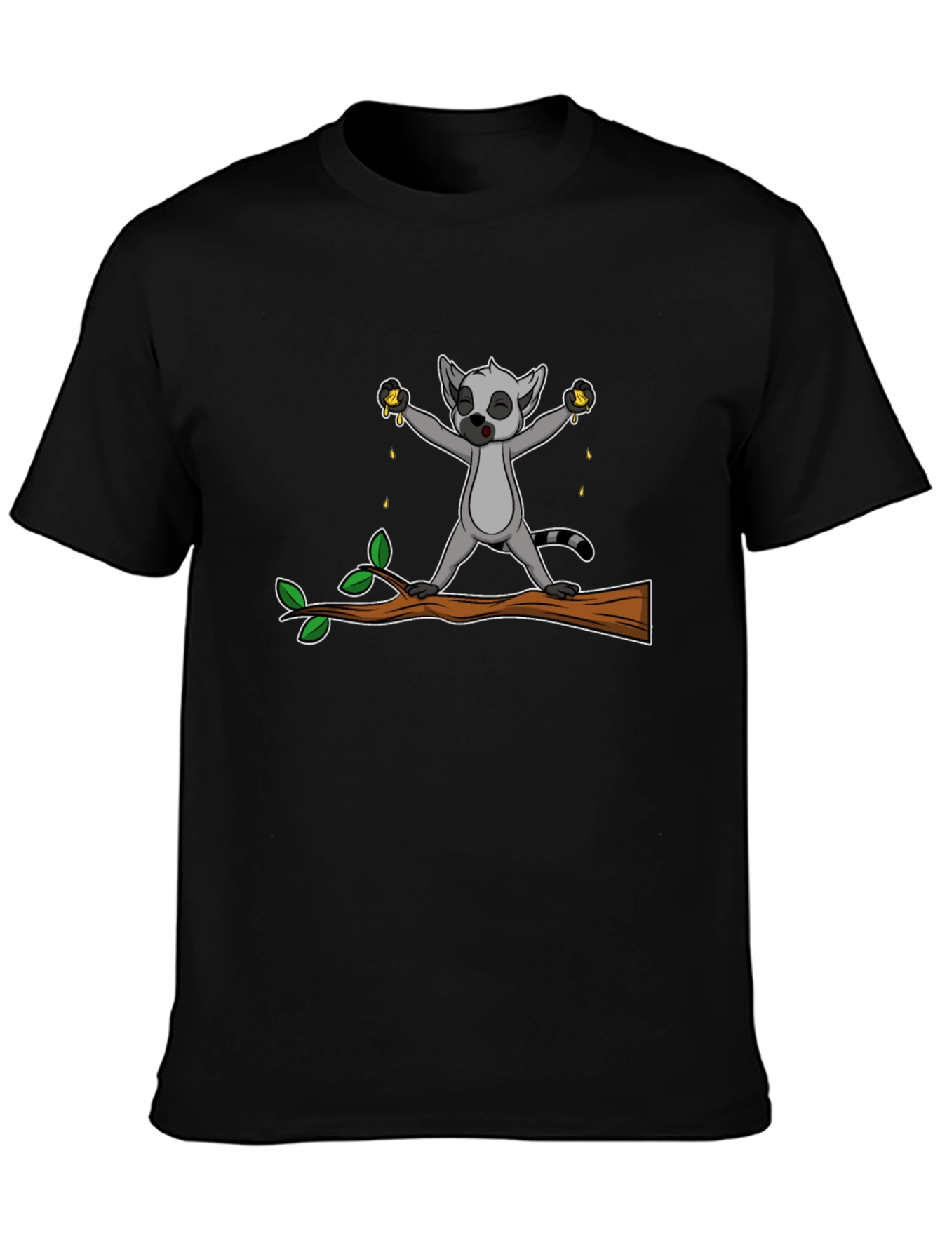 Black Lemur Squeezing Fruit Graphic Tee view 3