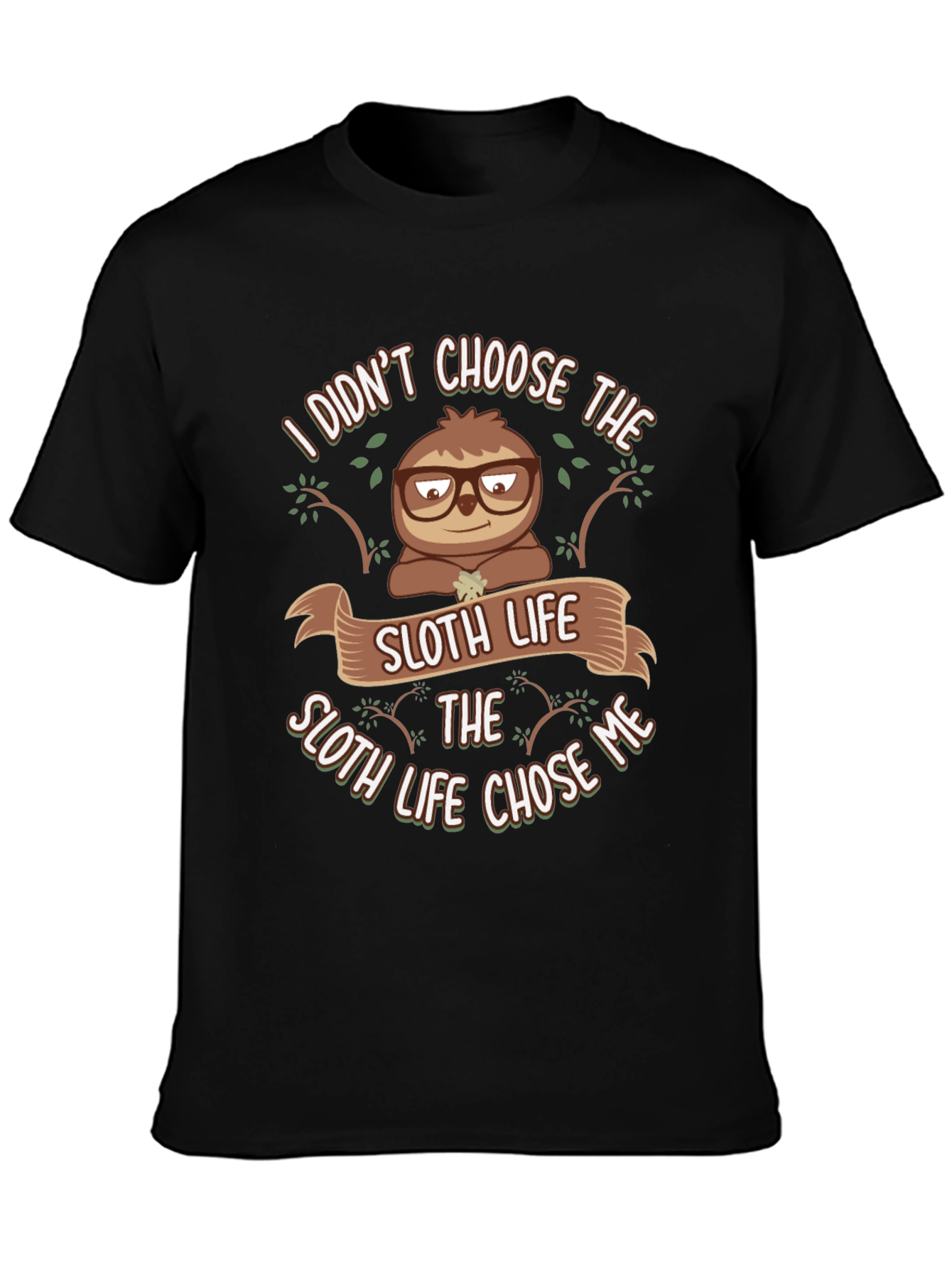 Black Sloth Life Graphic Tee - Funny Animal Lover T-Shirt view 3