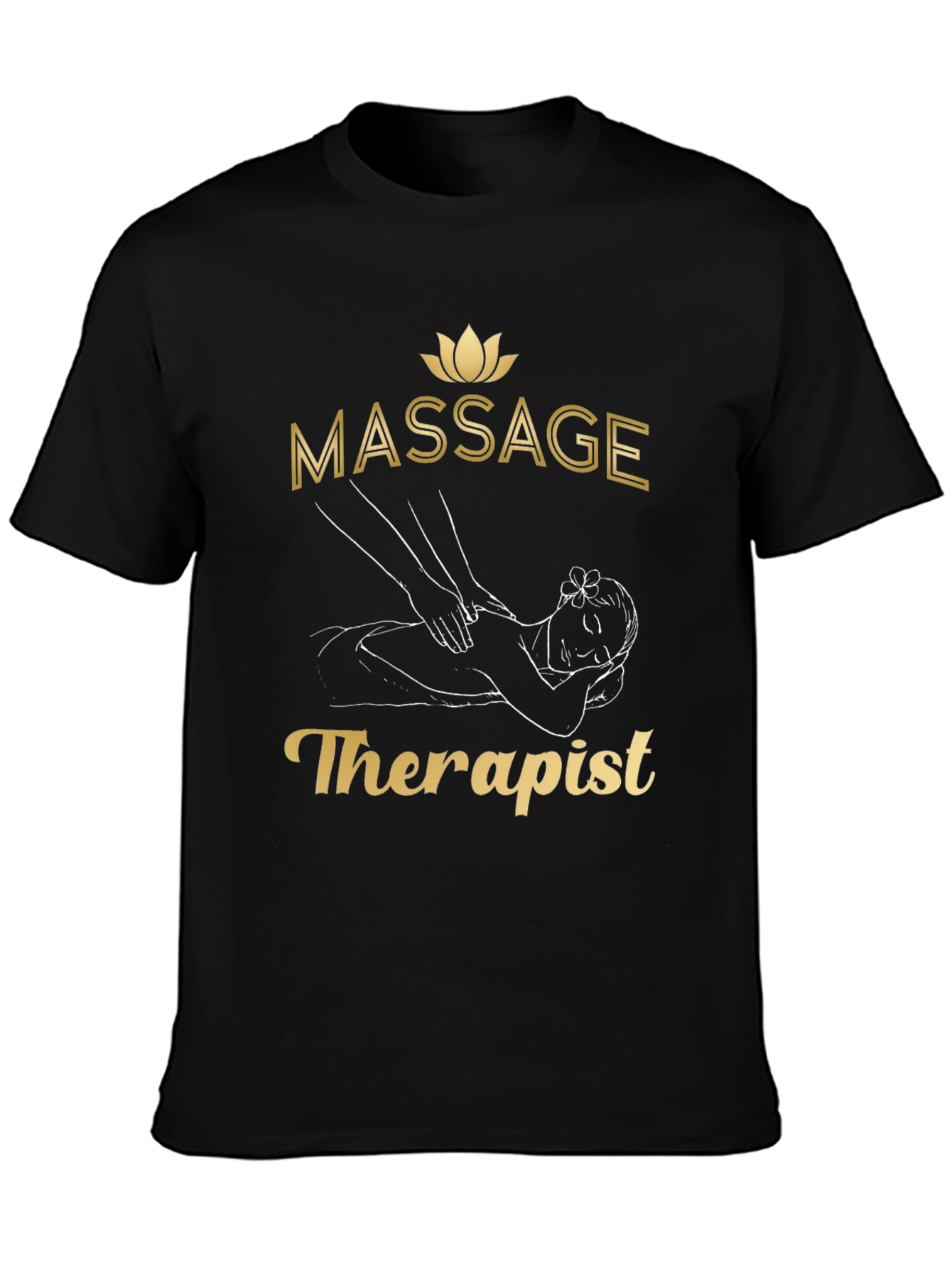 Black Massage Therapist T-Shirt - Relaxation & Wellness view 3