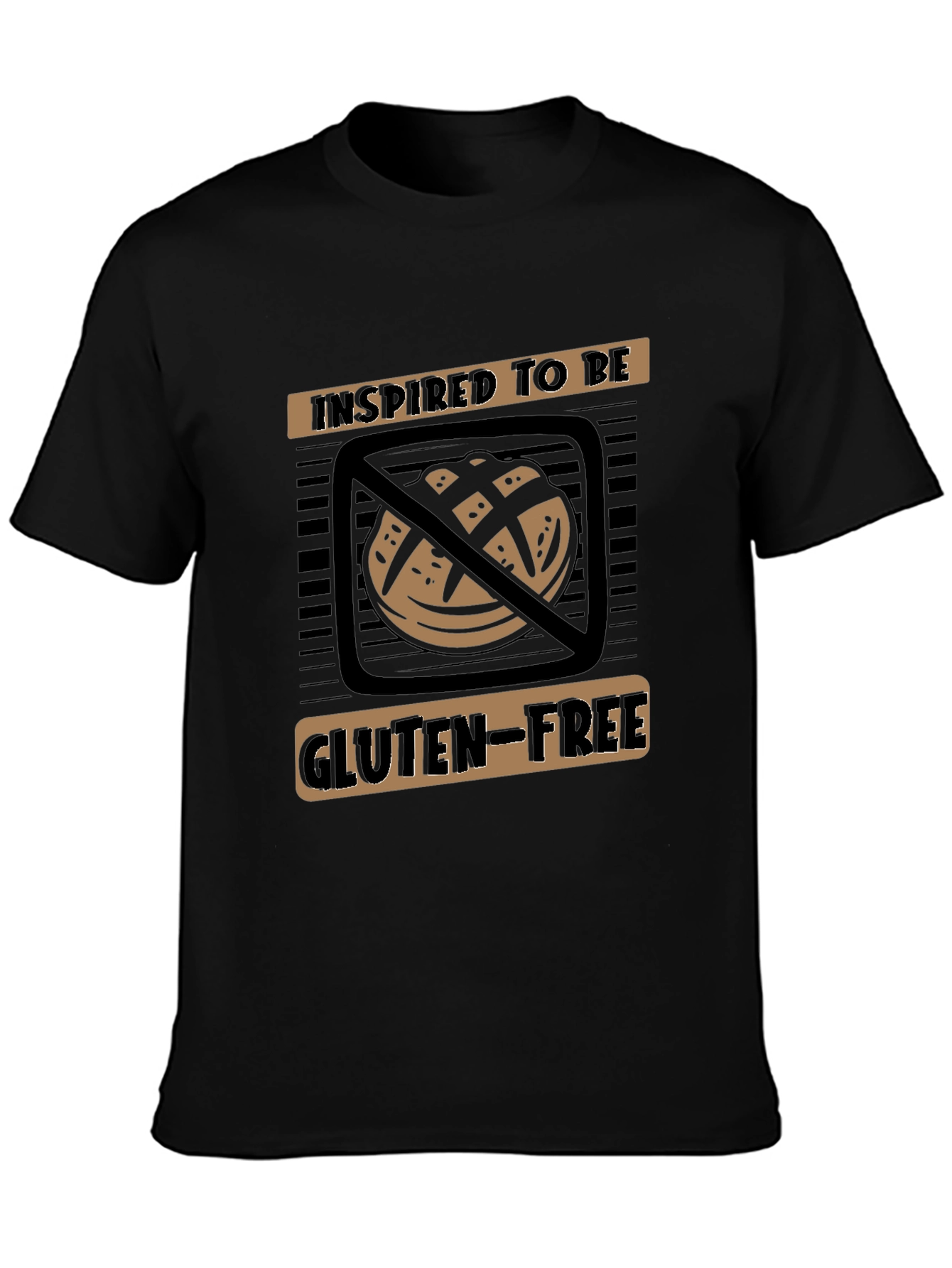 Black Inspired to Be Gluten-Free T-Shirt view 3