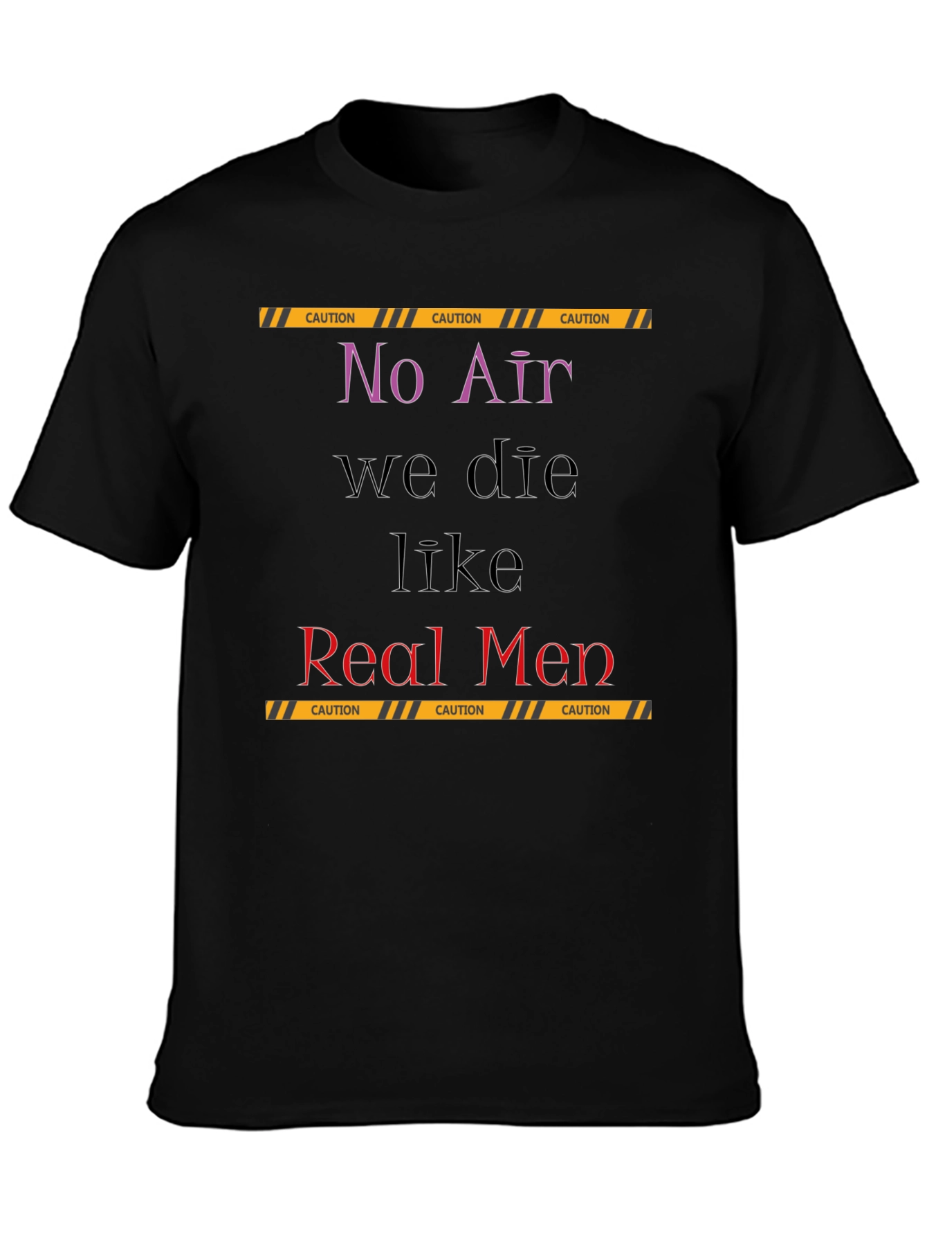 Black No Air Real Men Graphic T-Shirt view 3