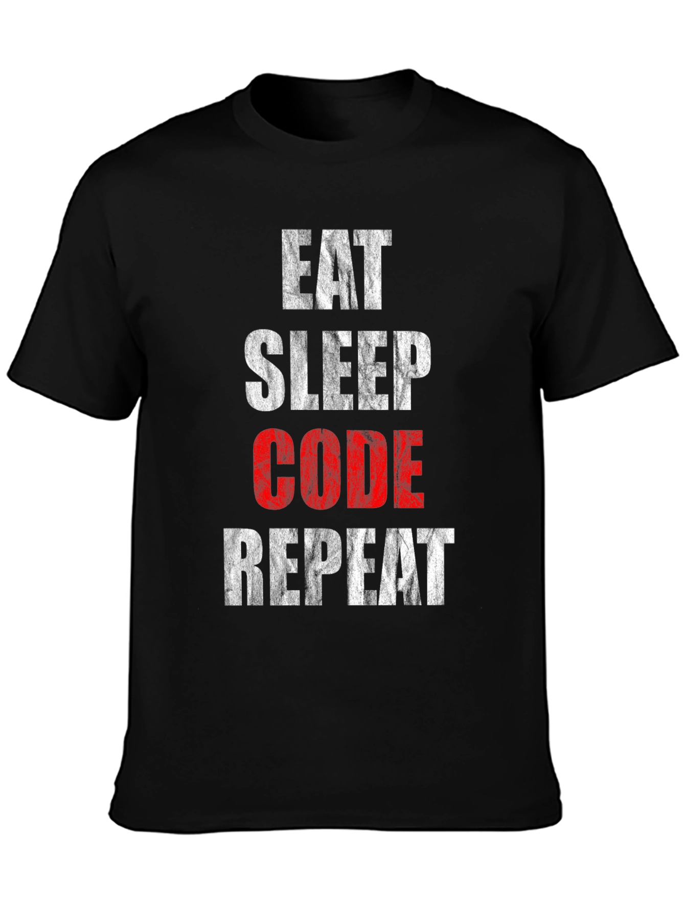 Black Eat Sleep Code Repeat Graphic Tee view 3