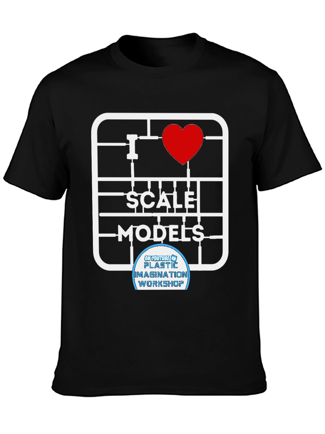 Black I Heart Scale Models Black T-Shirt view 3